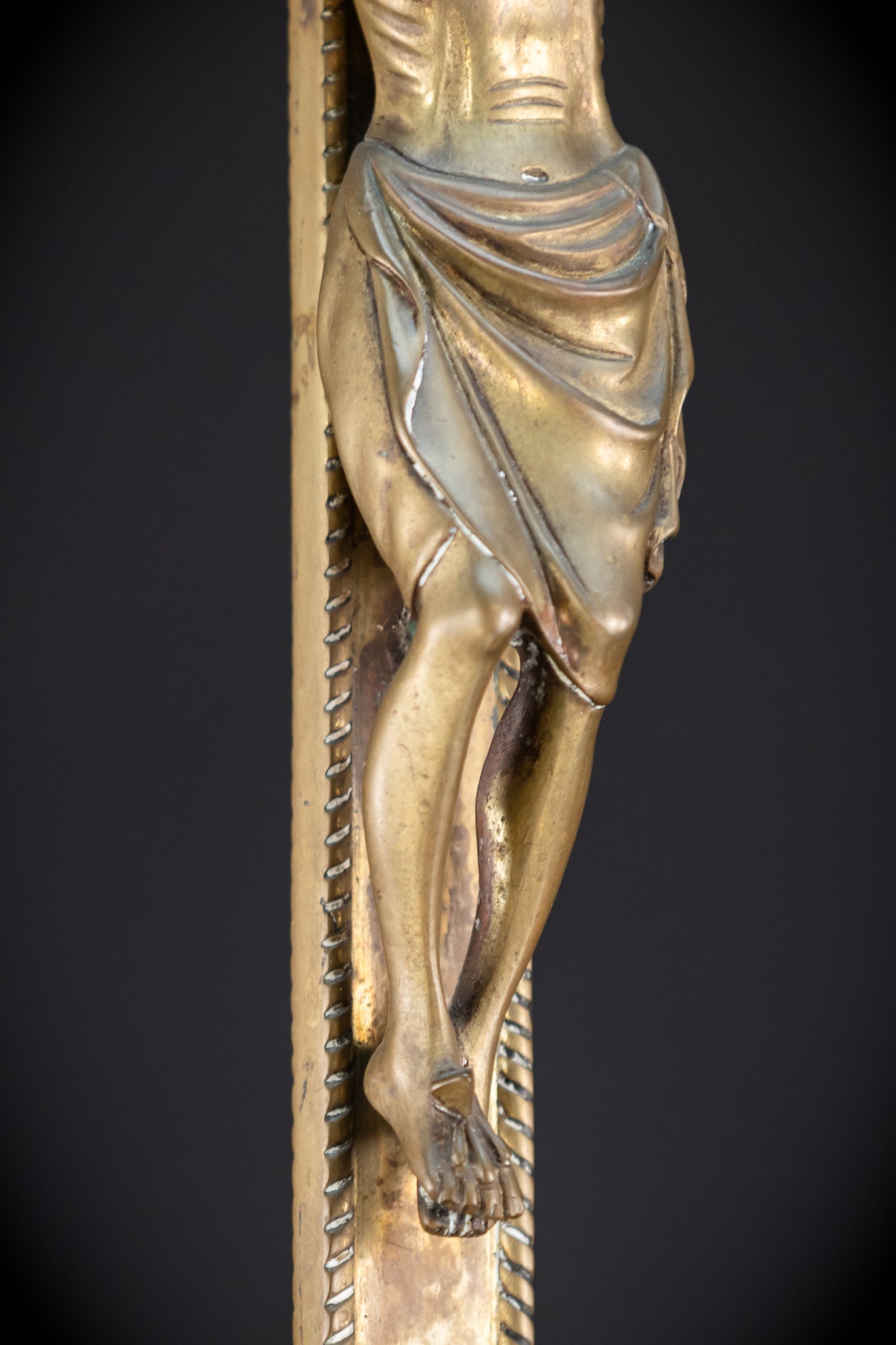 Crucifix Altar | French 1800s Gilded Bronze | 30.7"