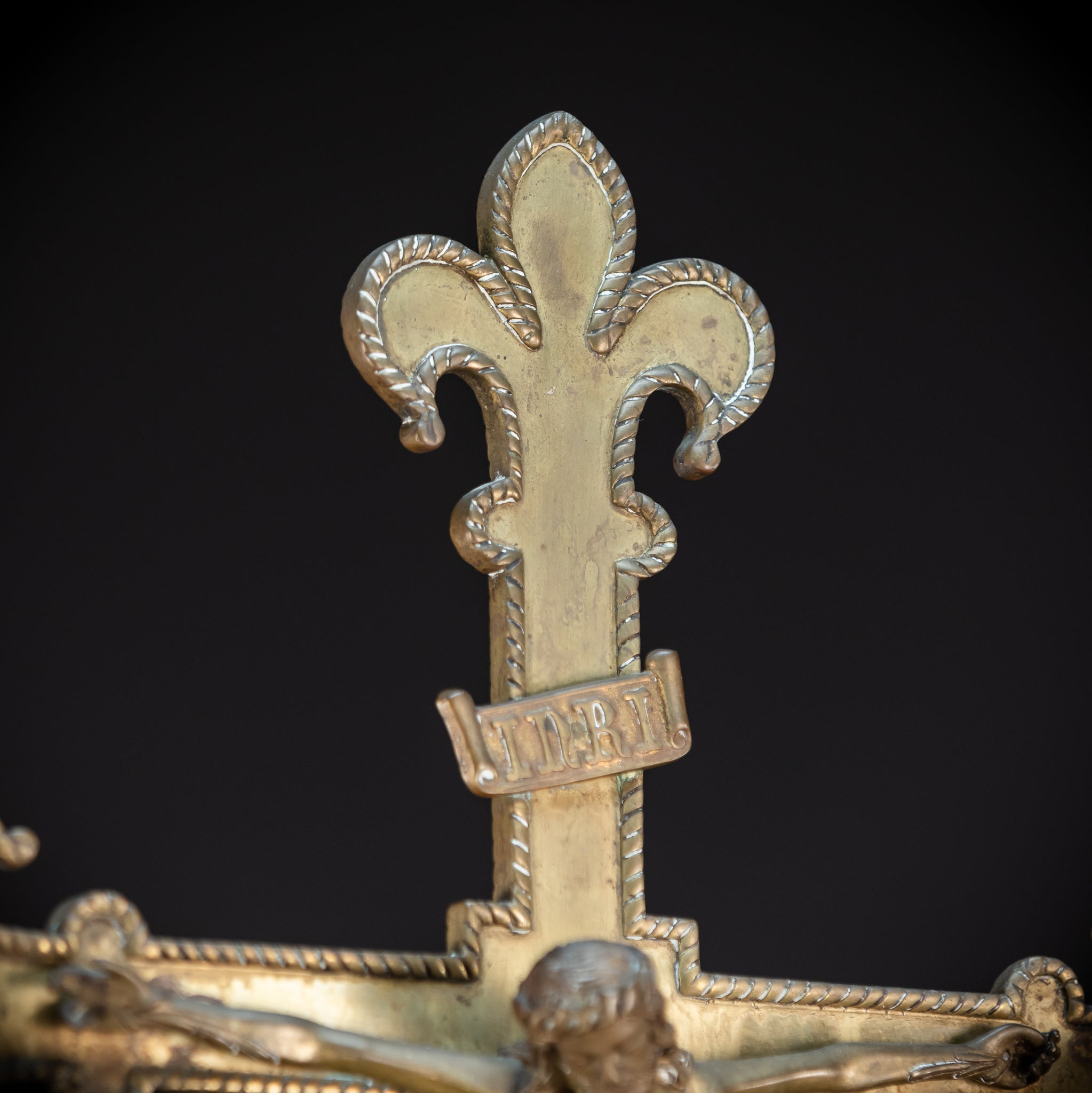 Crucifix Altar | French 1800s Gilded Bronze | 30.7"