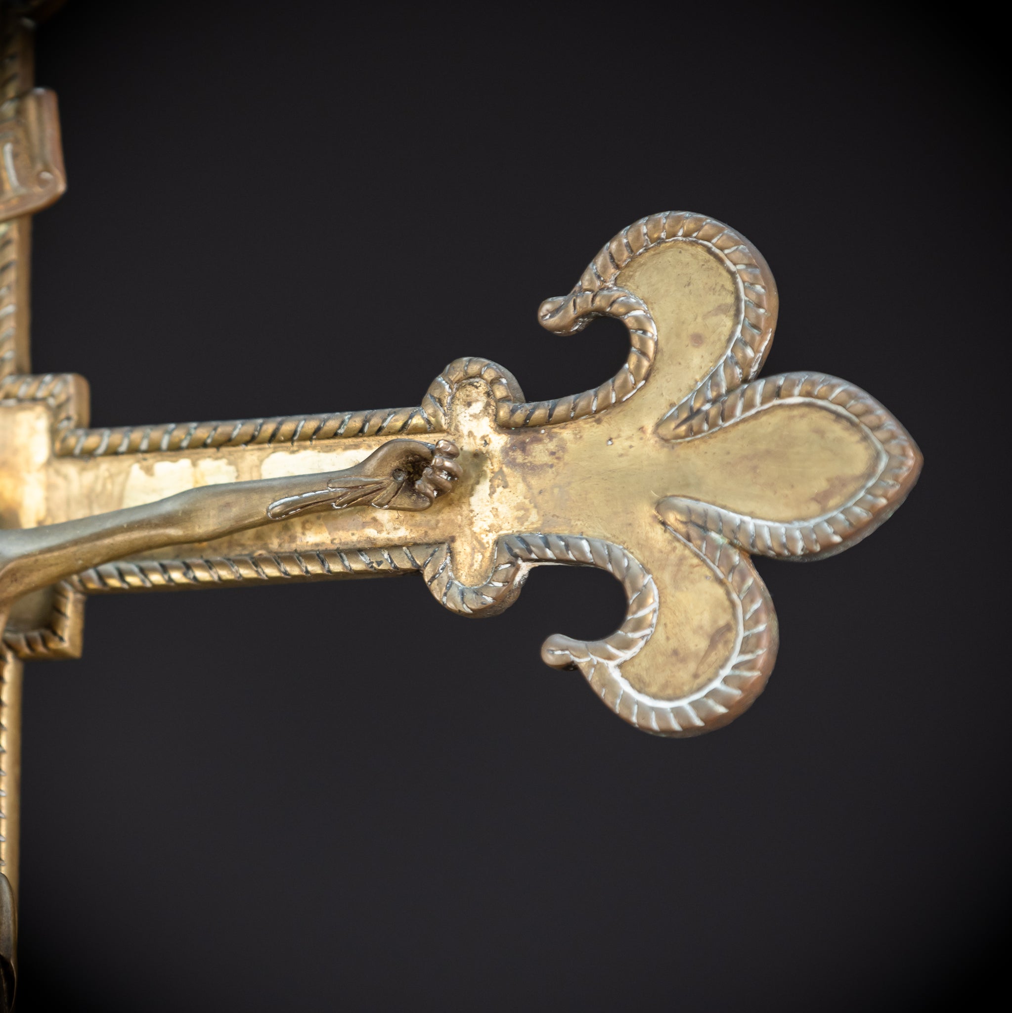 Crucifix Altar | French 1800s Gilded Bronze | 30.7"