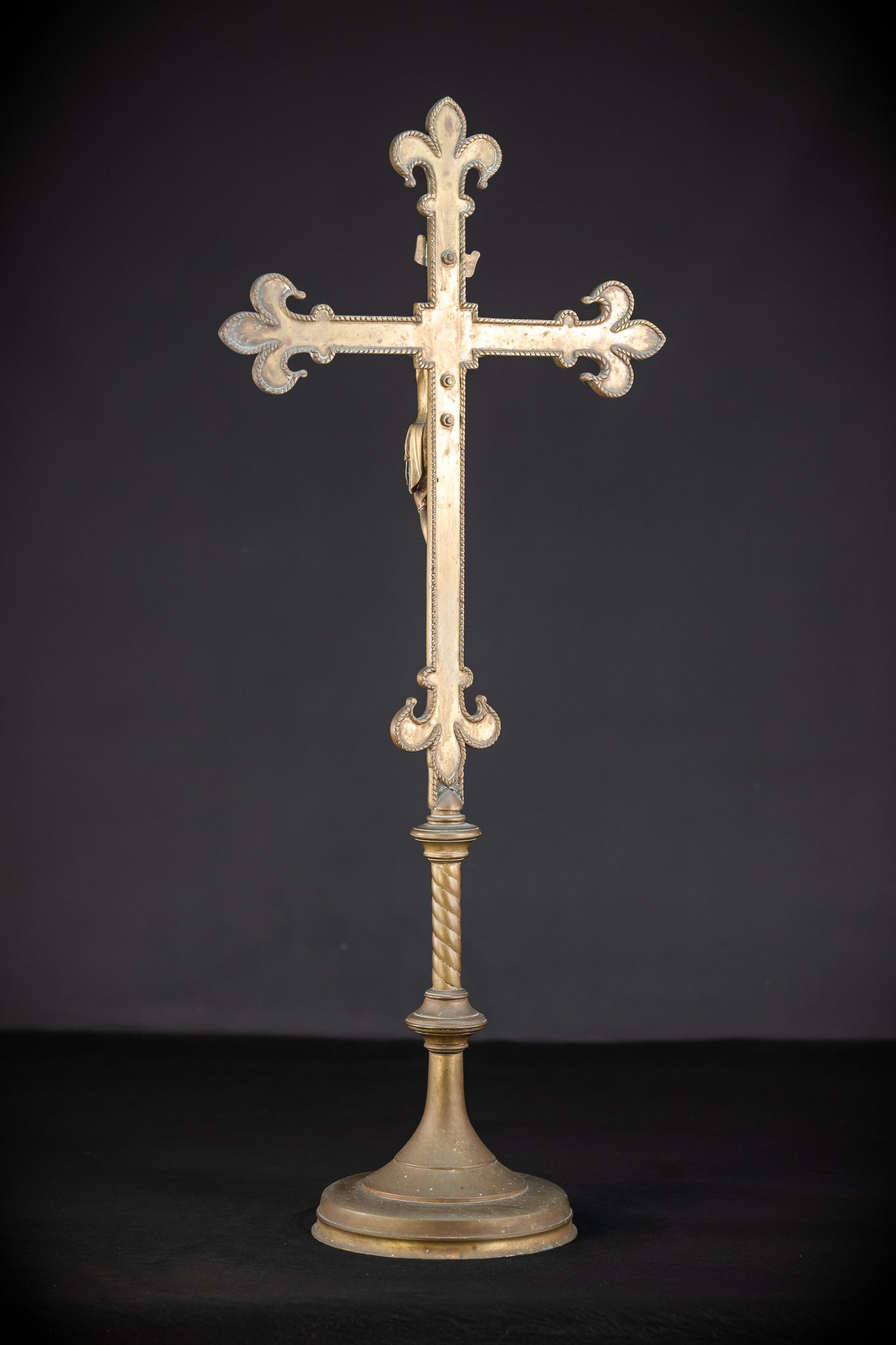 Crucifix Altar | French 1800s Gilded Bronze | 30.7"