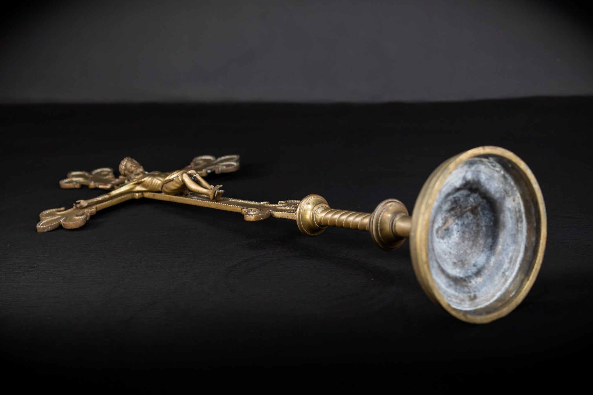 Crucifix Altar | French 1800s Gilded Bronze | 30.7"