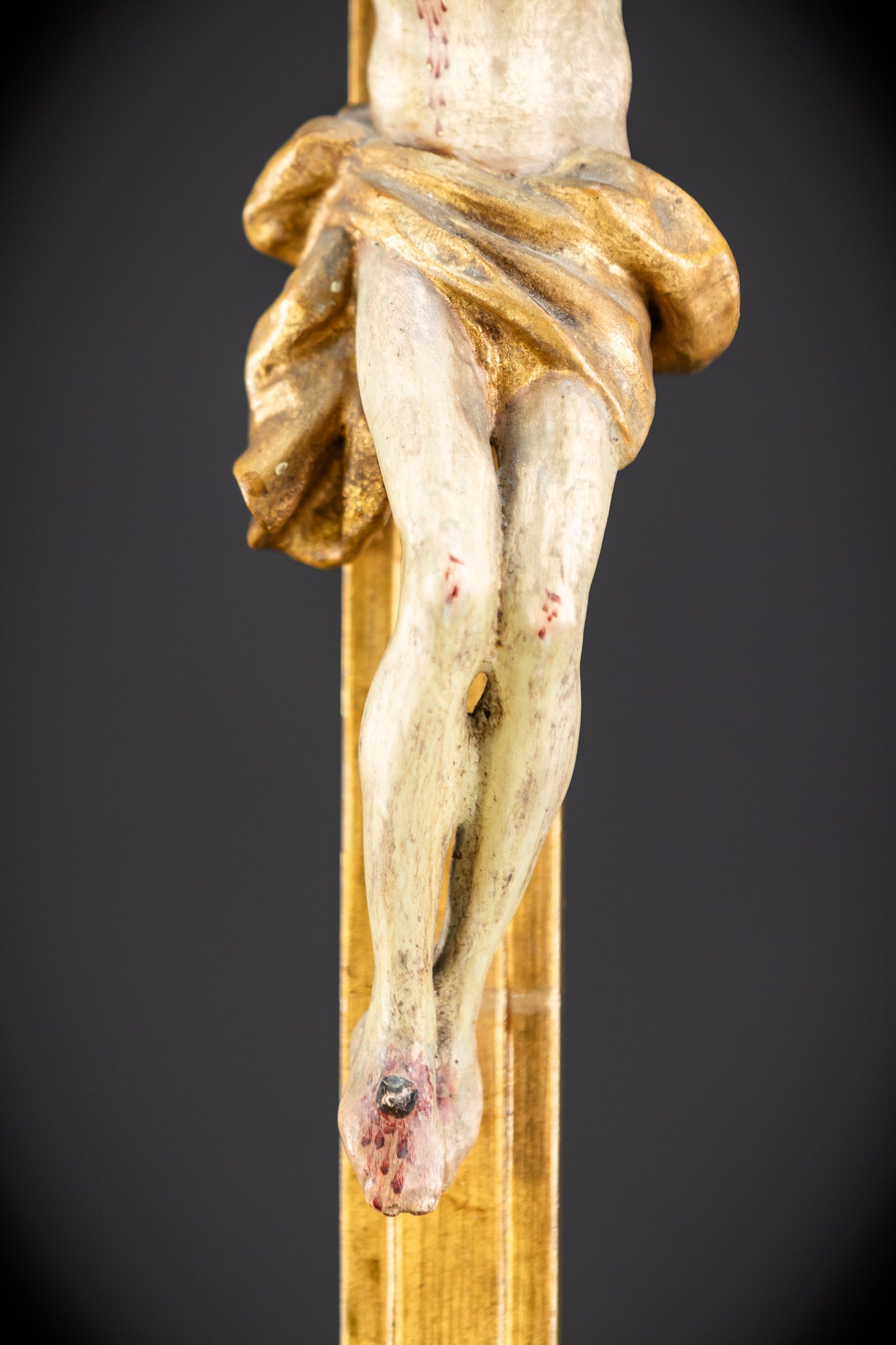 Altar Crucifix Wood Carving | 1700 Antique | 30.3"