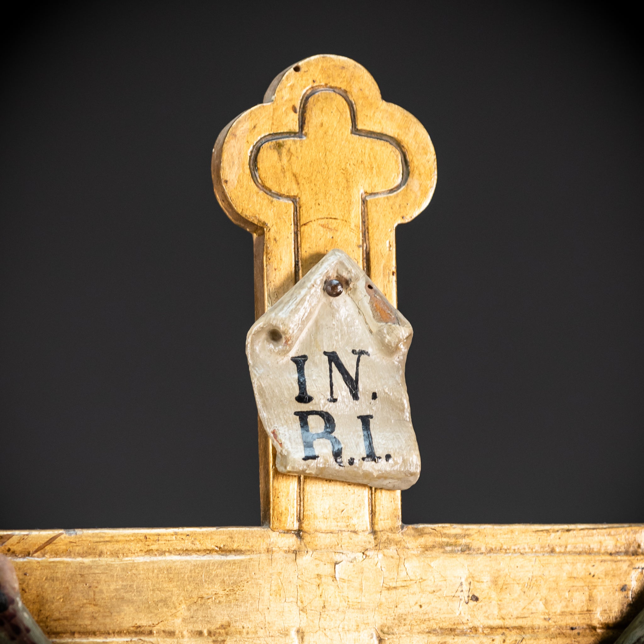 Altar Crucifix Wood Carving | 1700 Antique | 30.3"