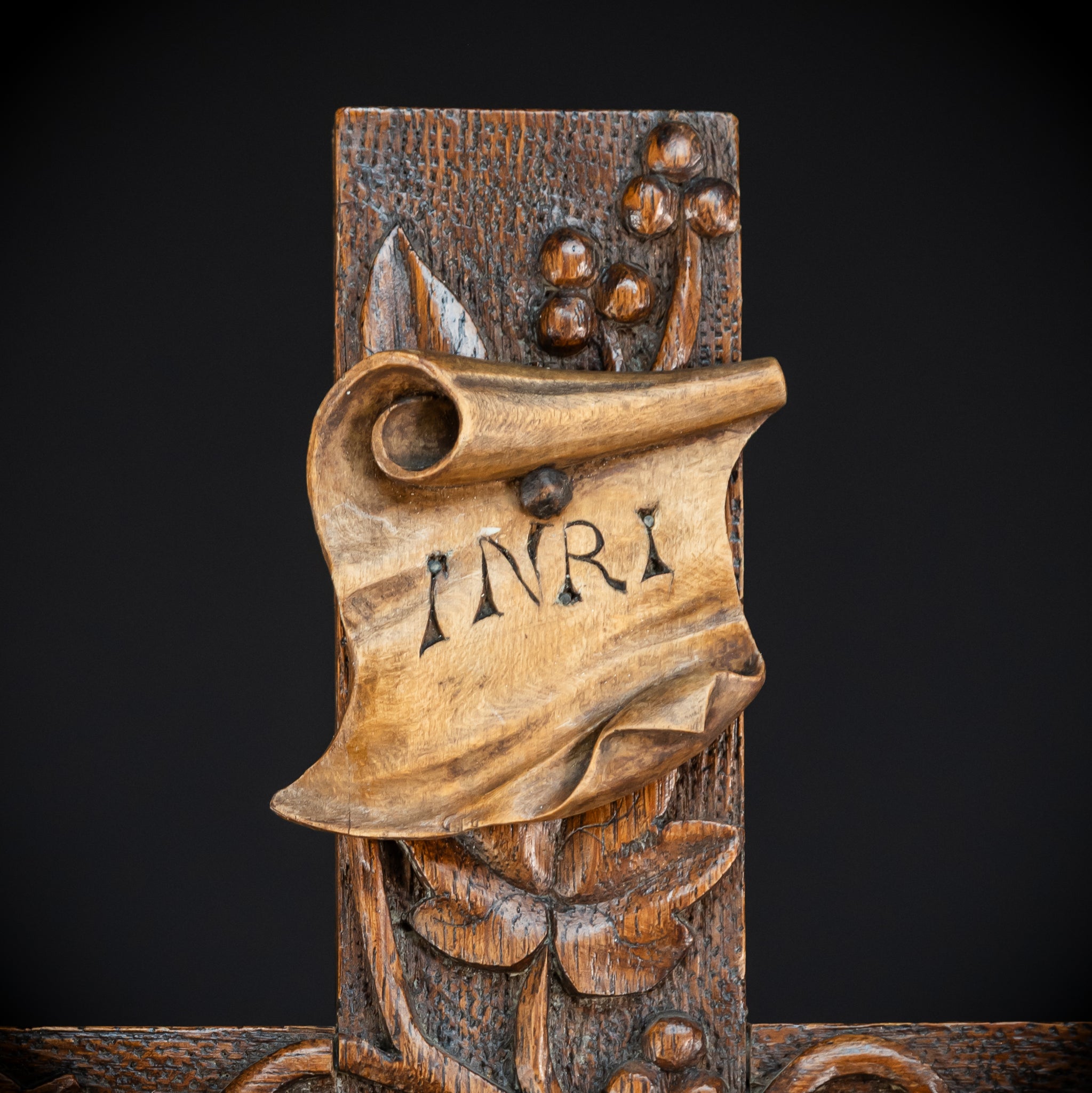 French Wooden Altar Crucifix | 1800s Antique | 29.9" / 76 cm
