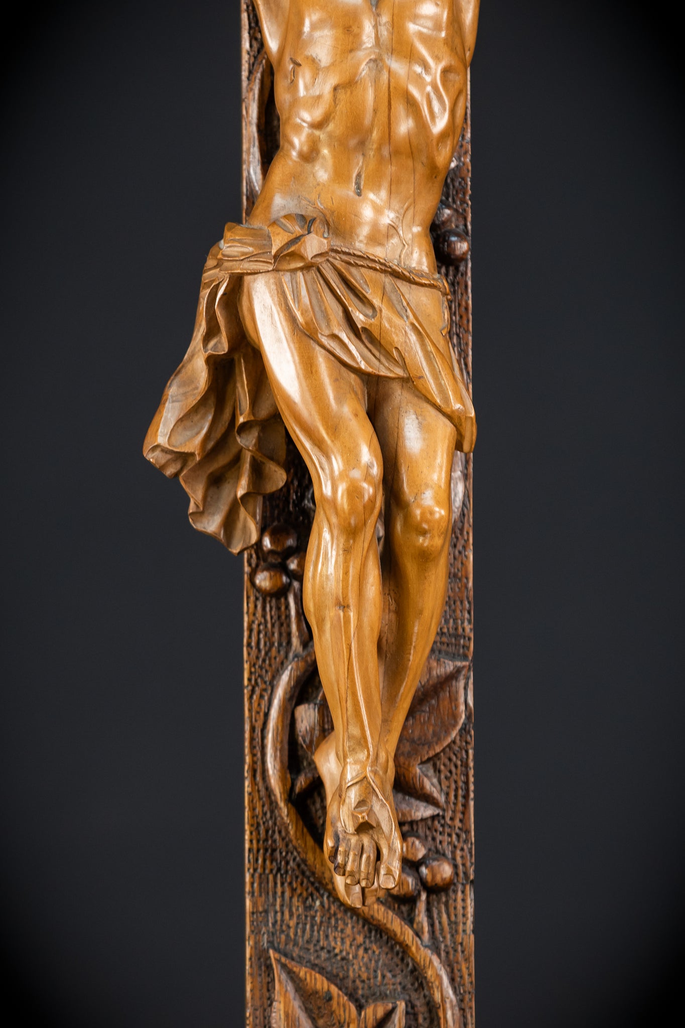 French Wooden Altar Crucifix | 1800s Antique | 29.9" / 76 cm