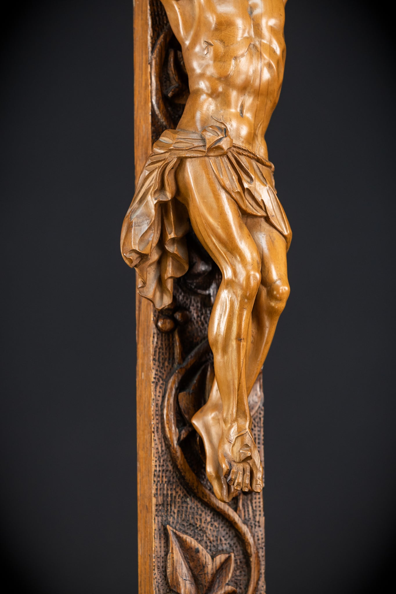French Wooden Altar Crucifix | 1800s Antique | 29.9" / 76 cm