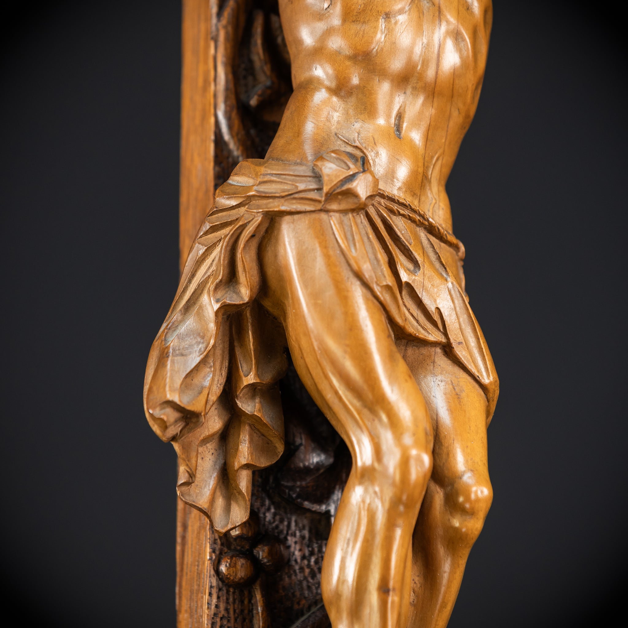 French Wooden Altar Crucifix | 1800s Antique | 29.9" / 76 cm