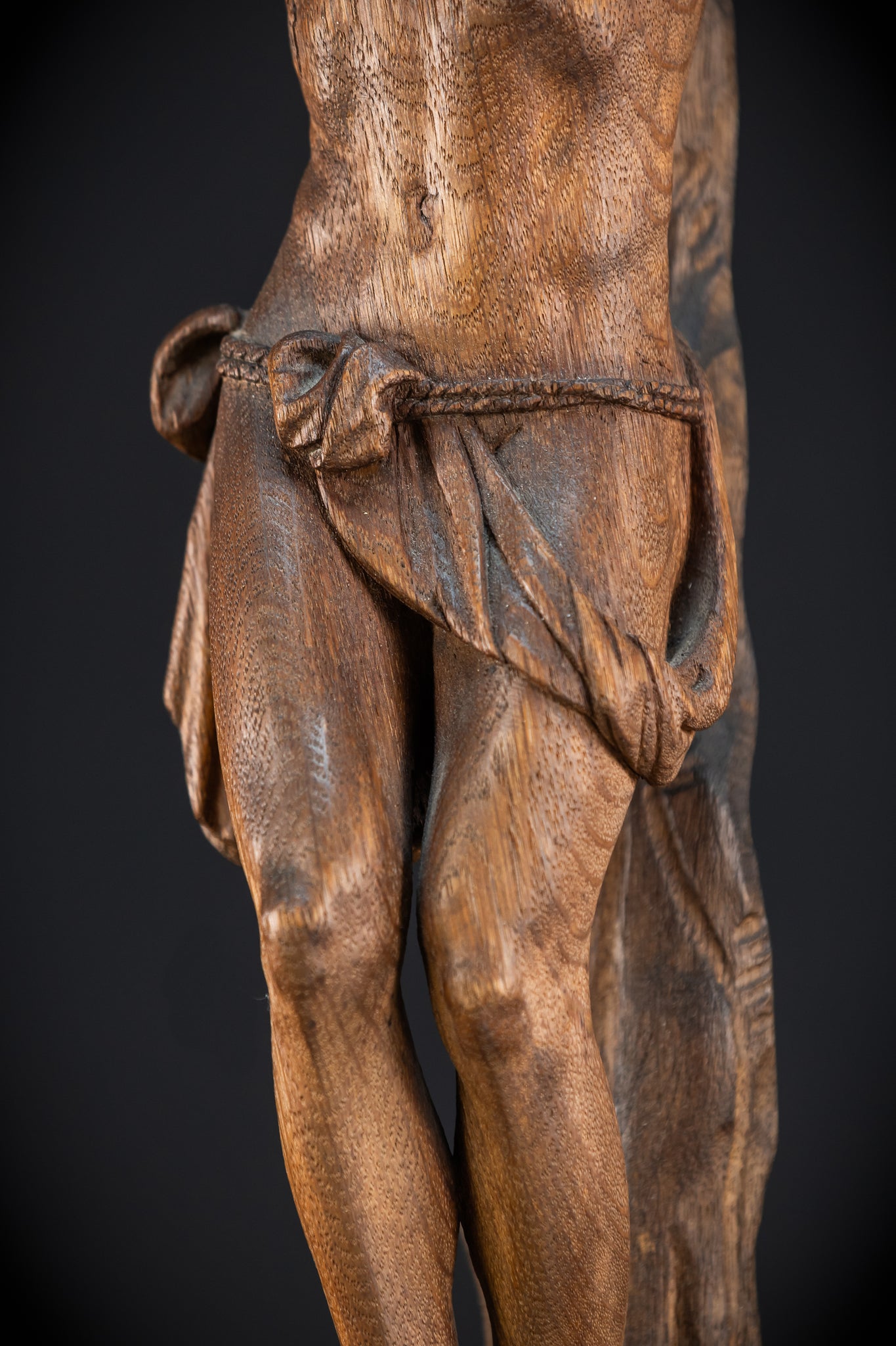 42.9" / 109 cm Wooden Altar Crucifix | 1700s Memento Mori