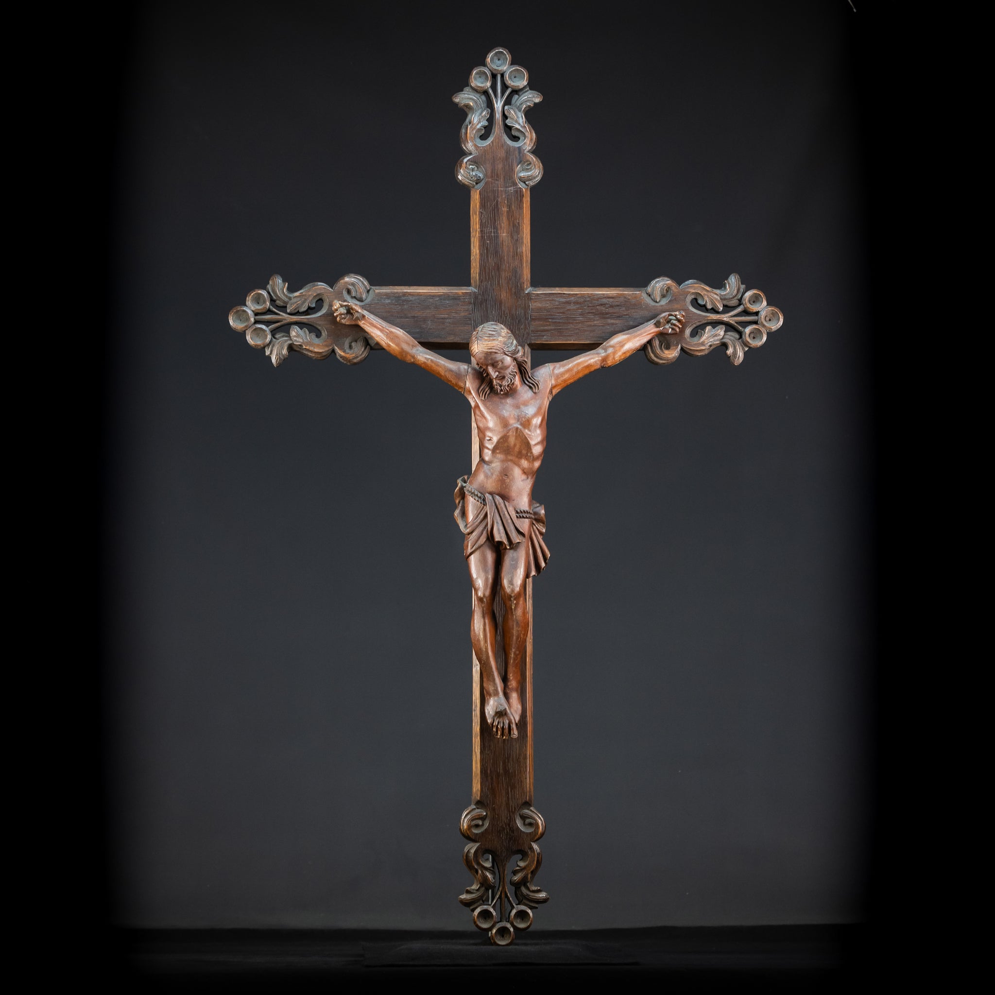 42.1" | Wall Crucifix | Antique Wooden Church Cross 1800s