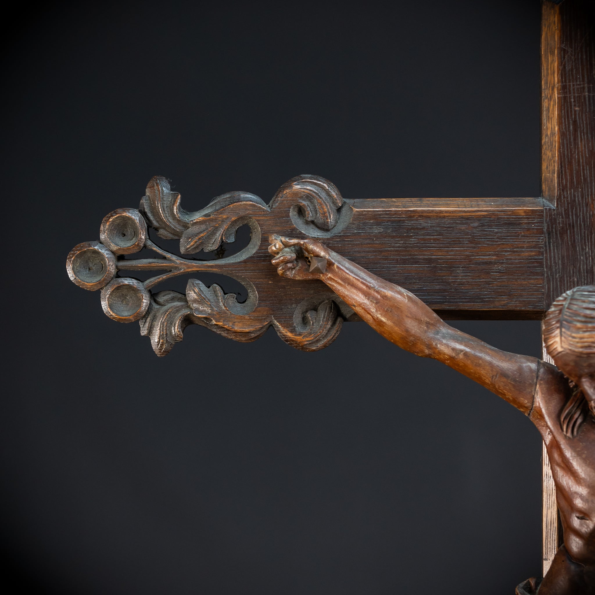 42.1" | Wall Crucifix | Antique Wooden Church Cross 1800s