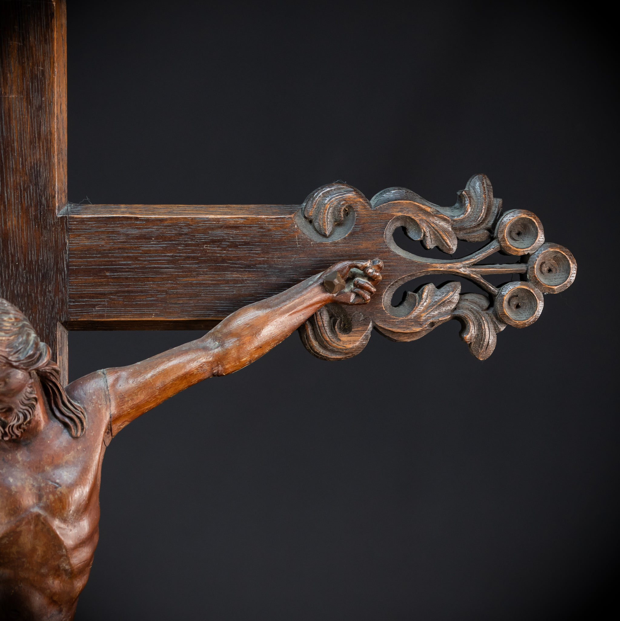 42.1" | Wall Crucifix | Antique Wooden Church Cross 1800s
