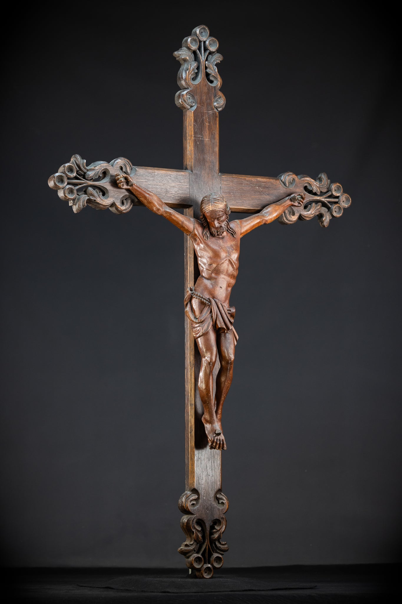 42.1" | Wall Crucifix | Antique Wooden Church Cross 1800s