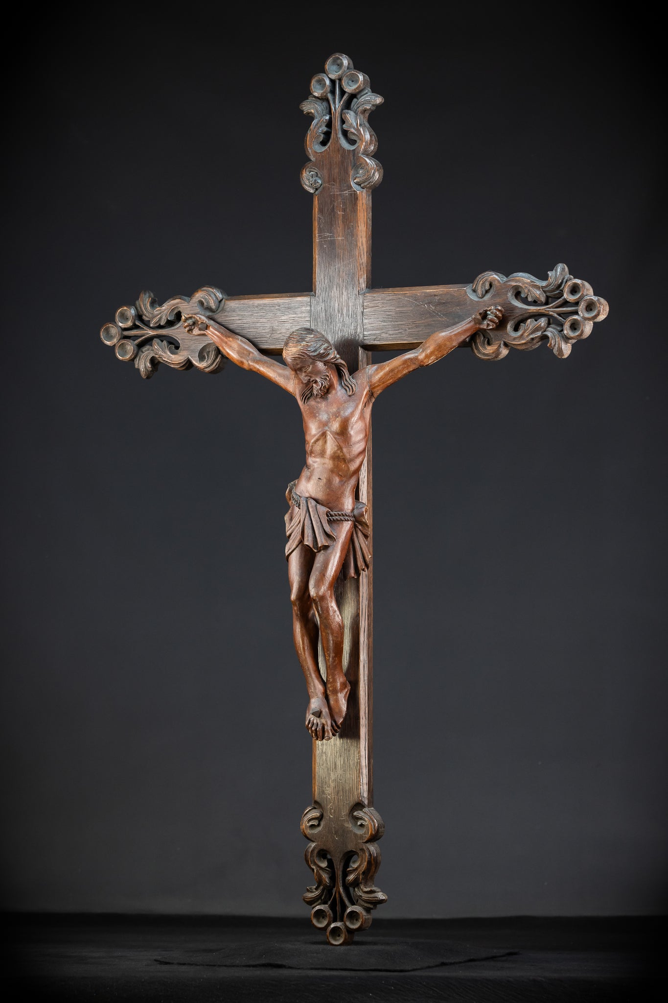 42.1" | Wall Crucifix | Antique Wooden Church Cross 1800s