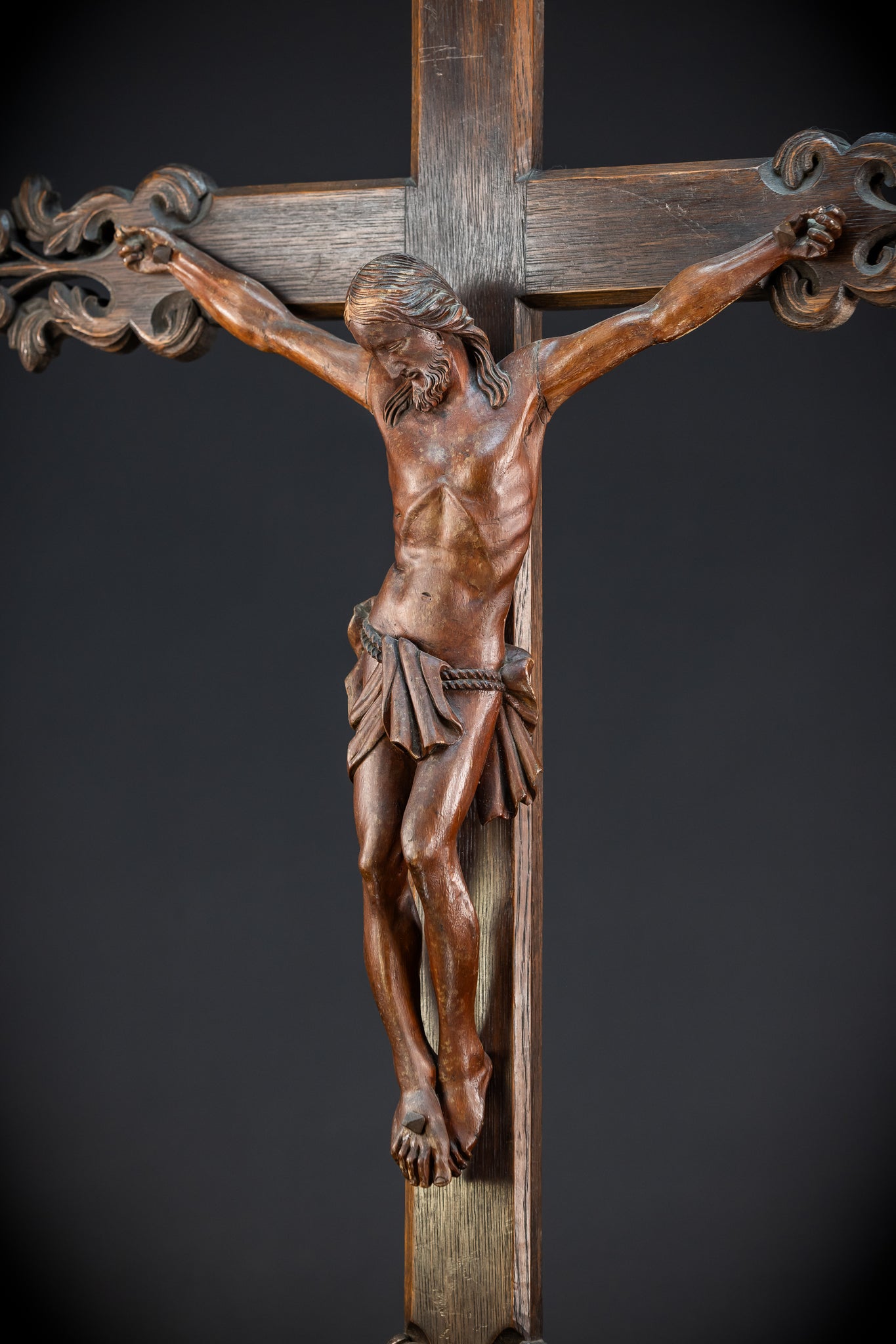 42.1" | Wall Crucifix | Antique Wooden Church Cross 1800s