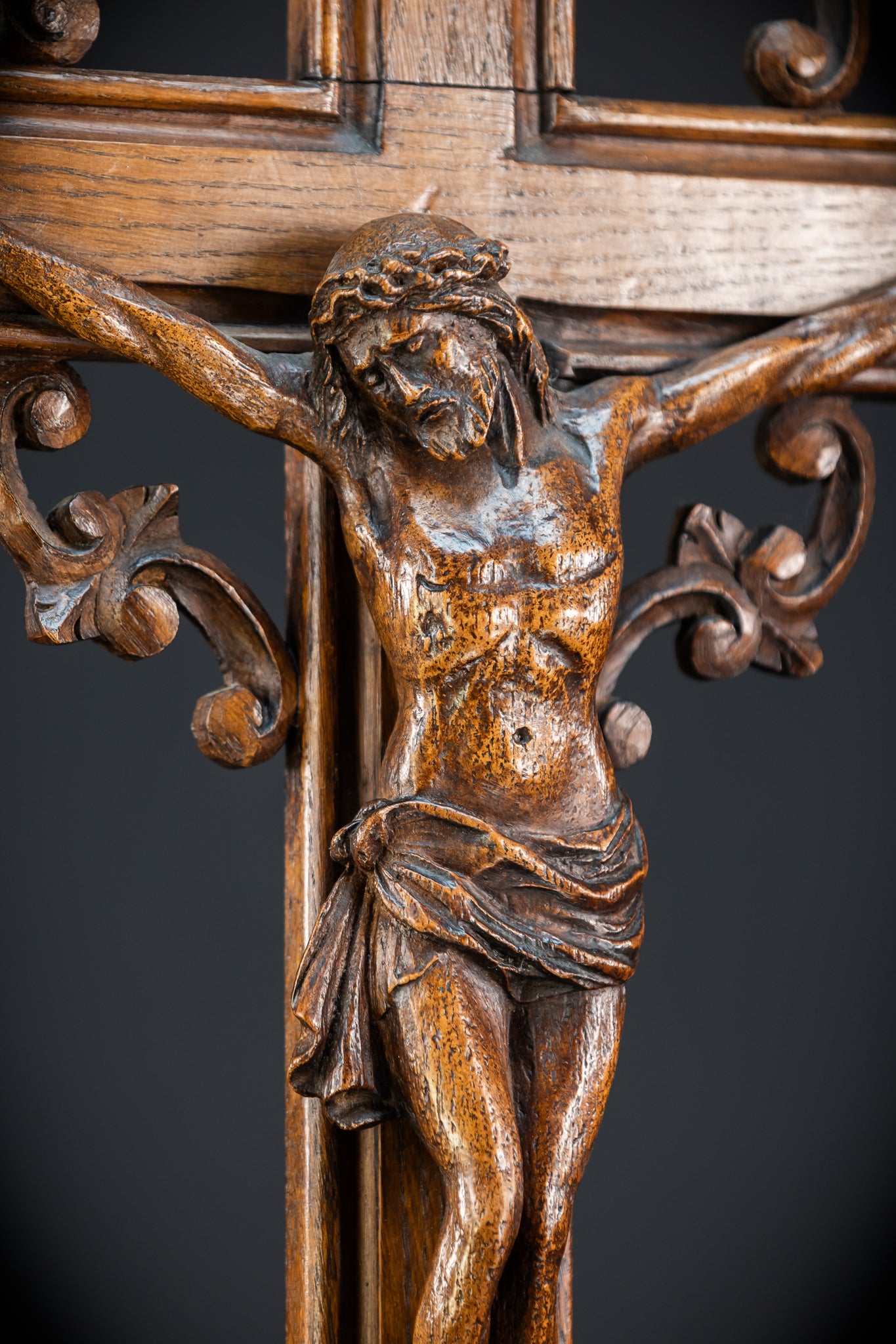 33.9" / 86 cm | Church Wall Crucifix | 1800s Antique