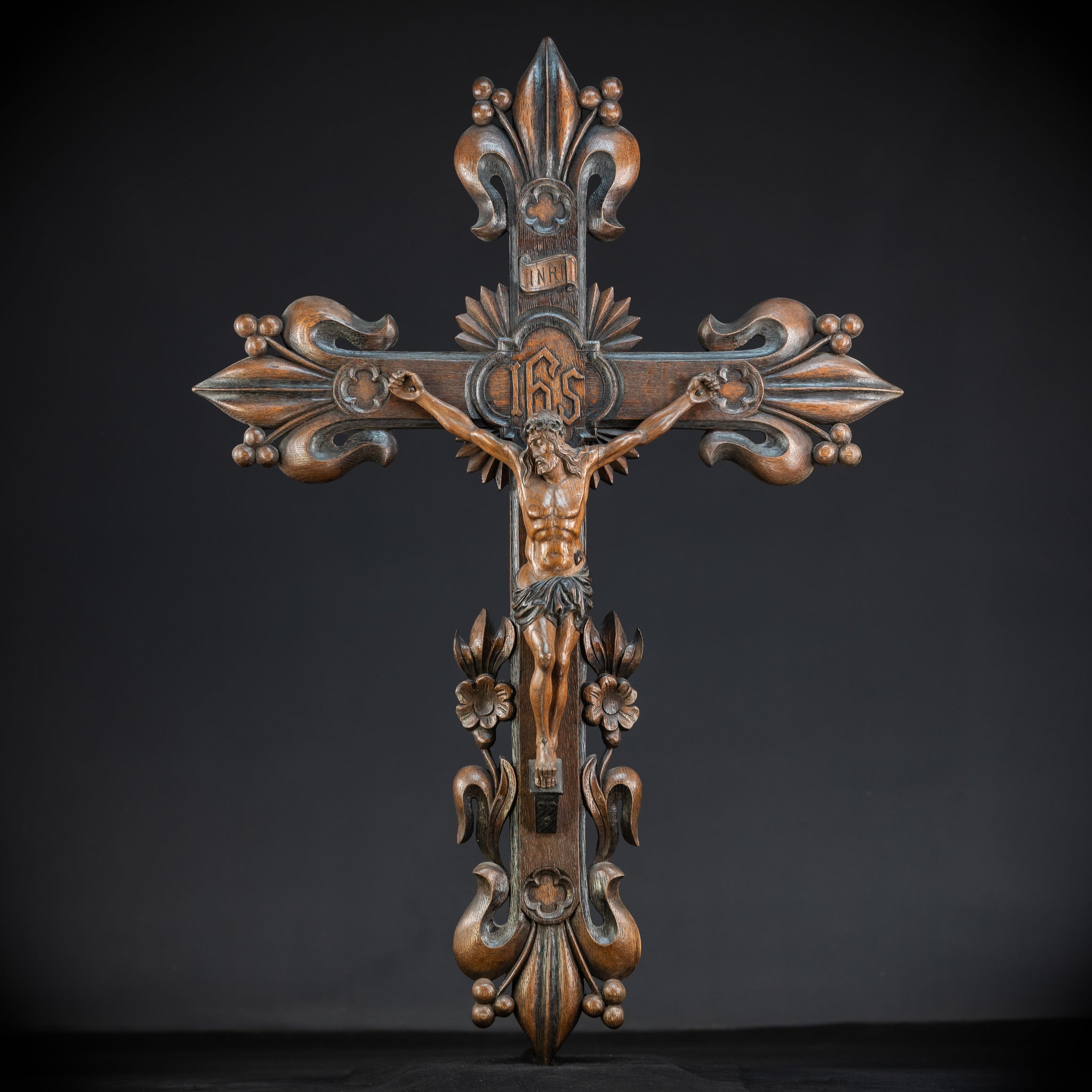32.3" / 82 cm | Church Wall Crucifix | Antique 1800s