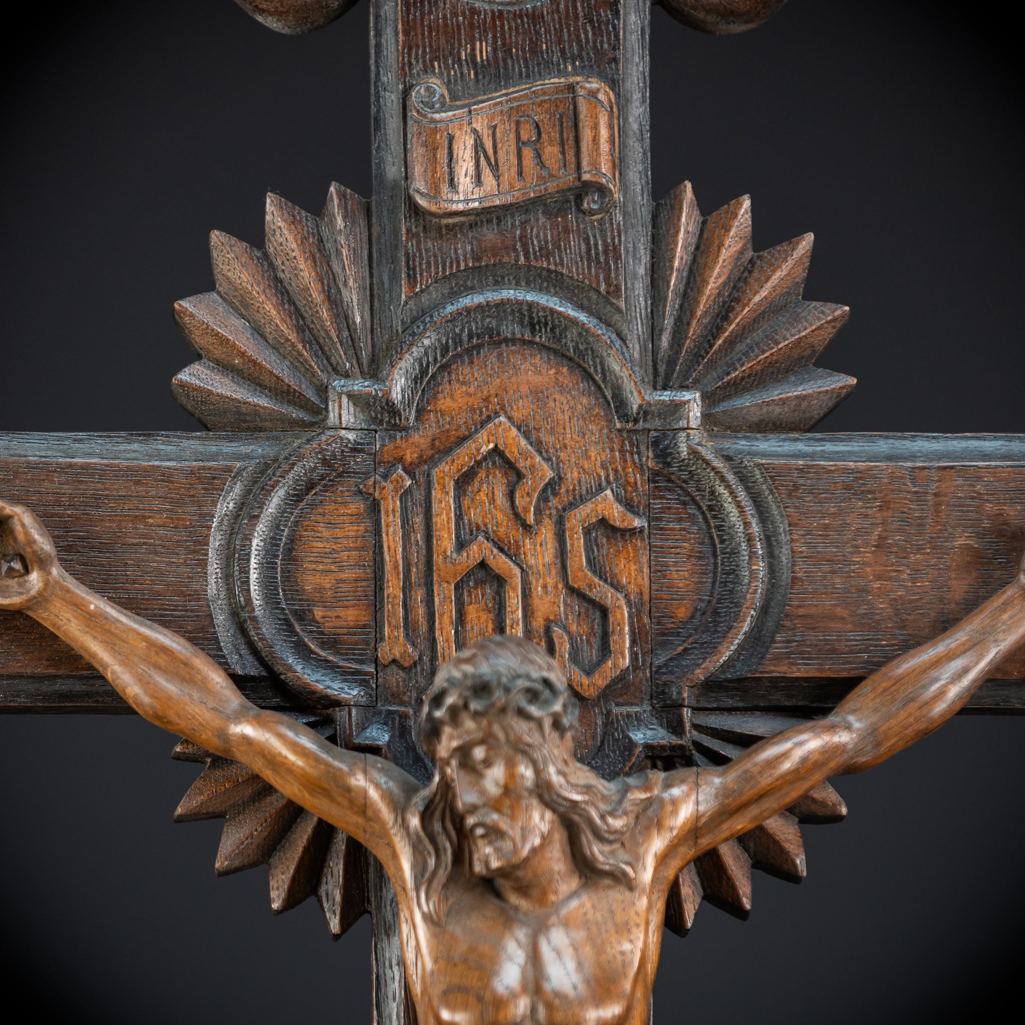 32.3" / 82 cm | Church Wall Crucifix | Antique 1800s