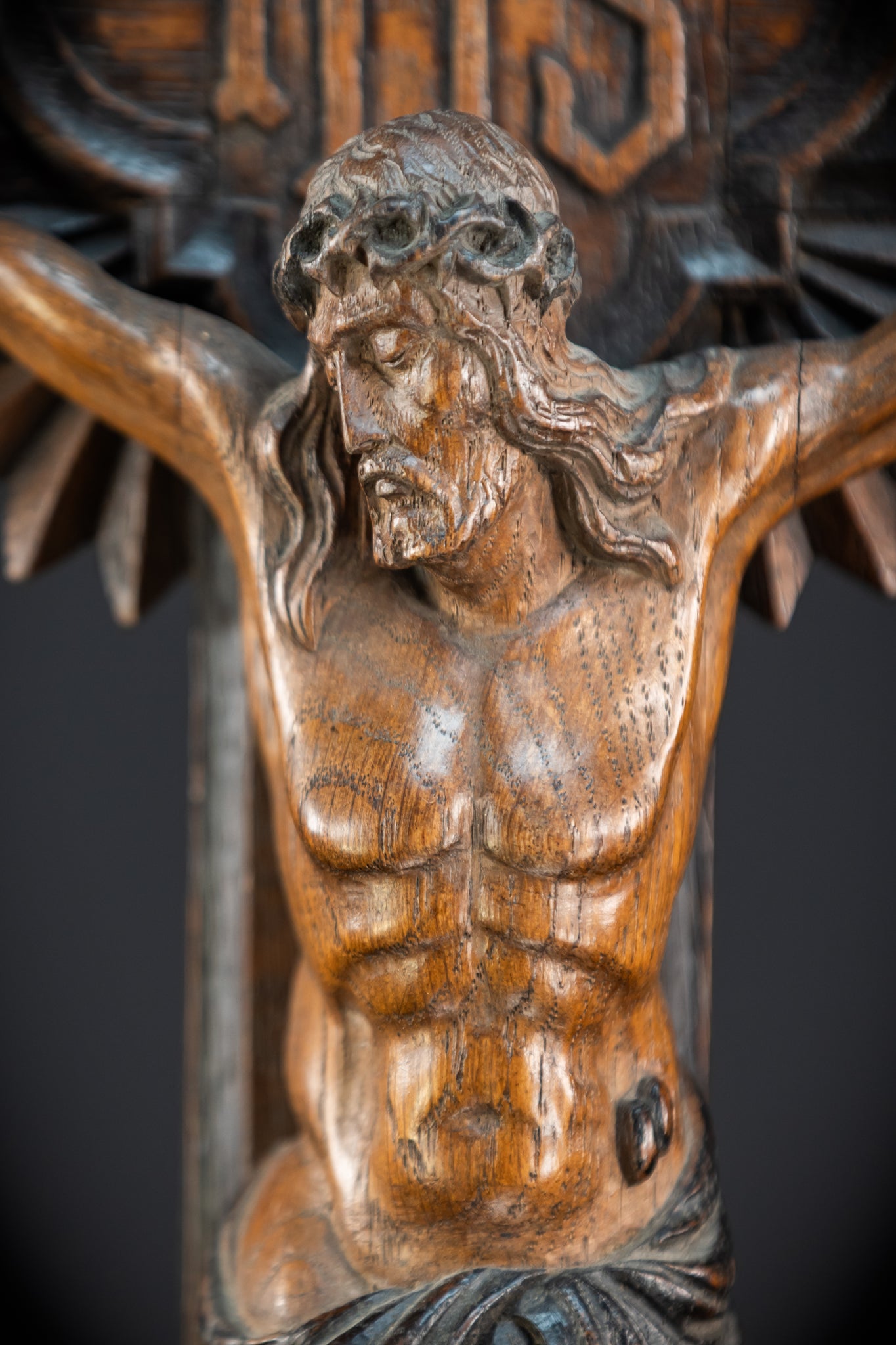 32.3" / 82 cm | Church Wall Crucifix | Antique 1800s