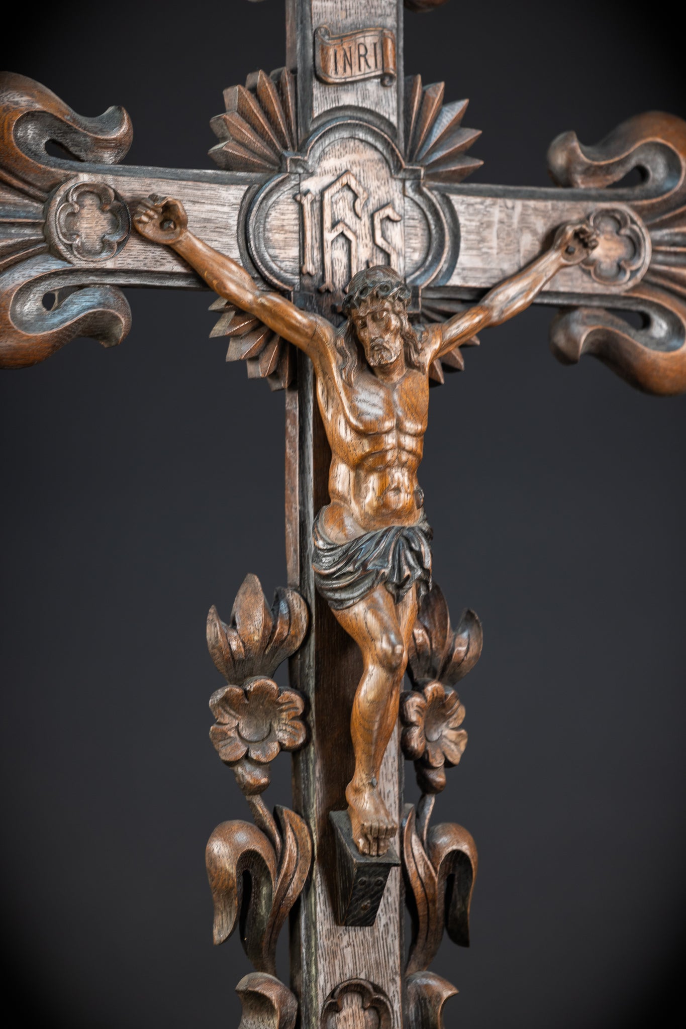 32.3" / 82 cm | Church Wall Crucifix | Antique 1800s