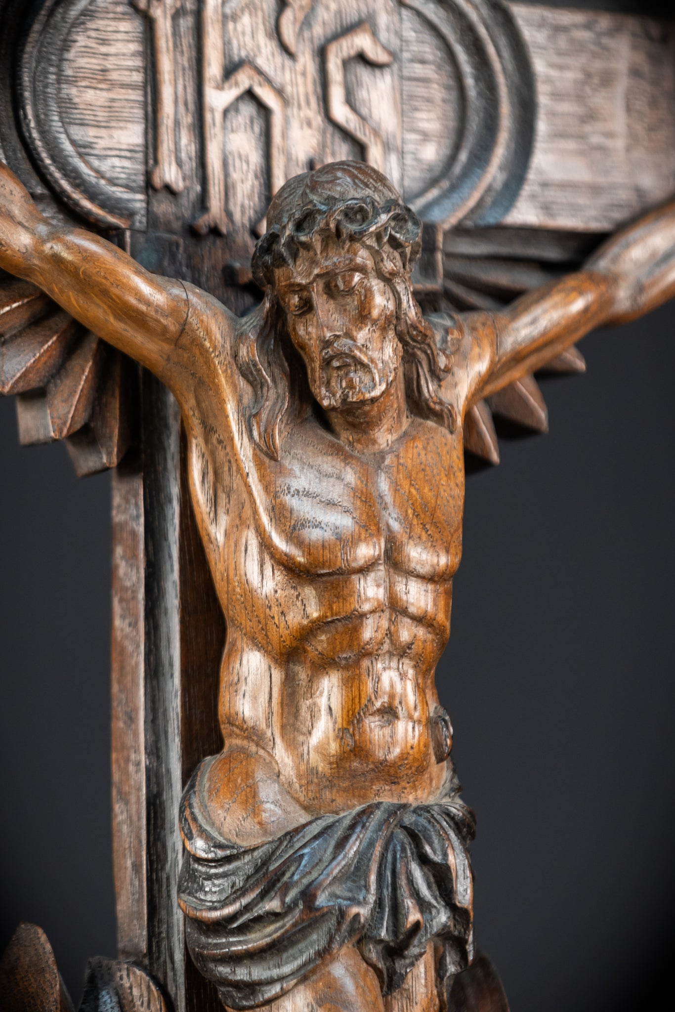 32.3" / 82 cm | Church Wall Crucifix | Antique 1800s