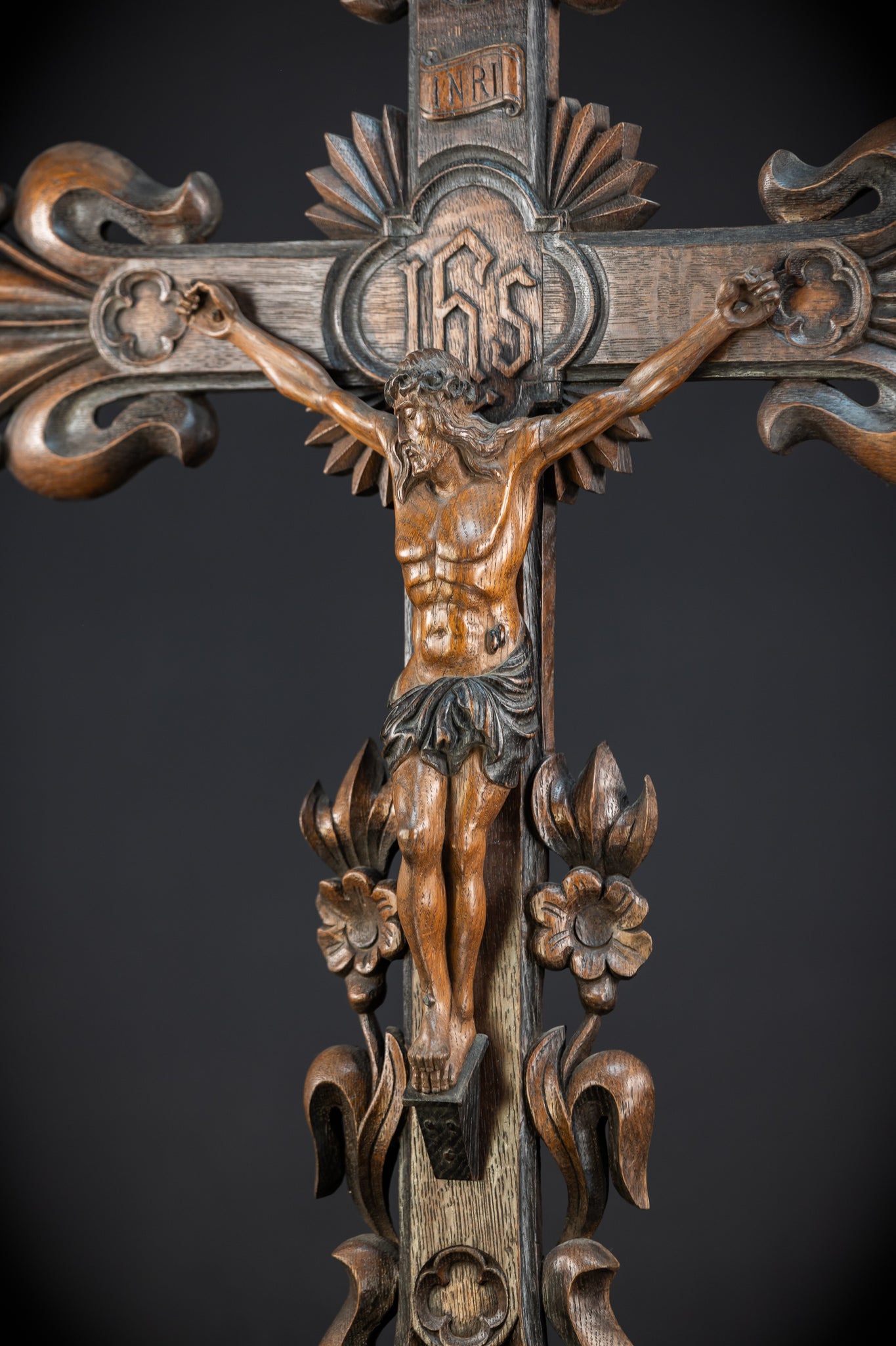 32.3" / 82 cm | Church Wall Crucifix | Antique 1800s