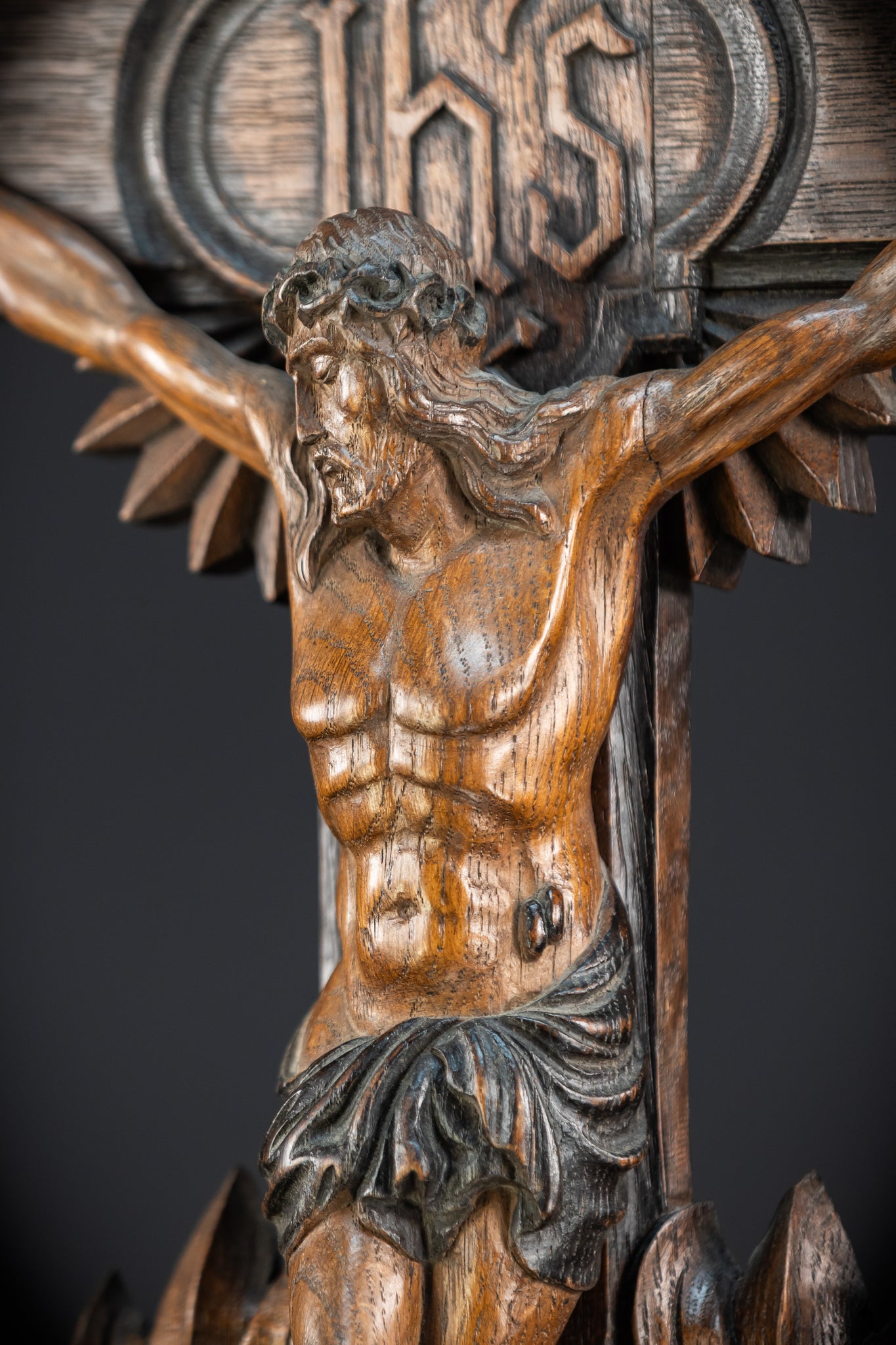 32.3" / 82 cm | Church Wall Crucifix | Antique 1800s