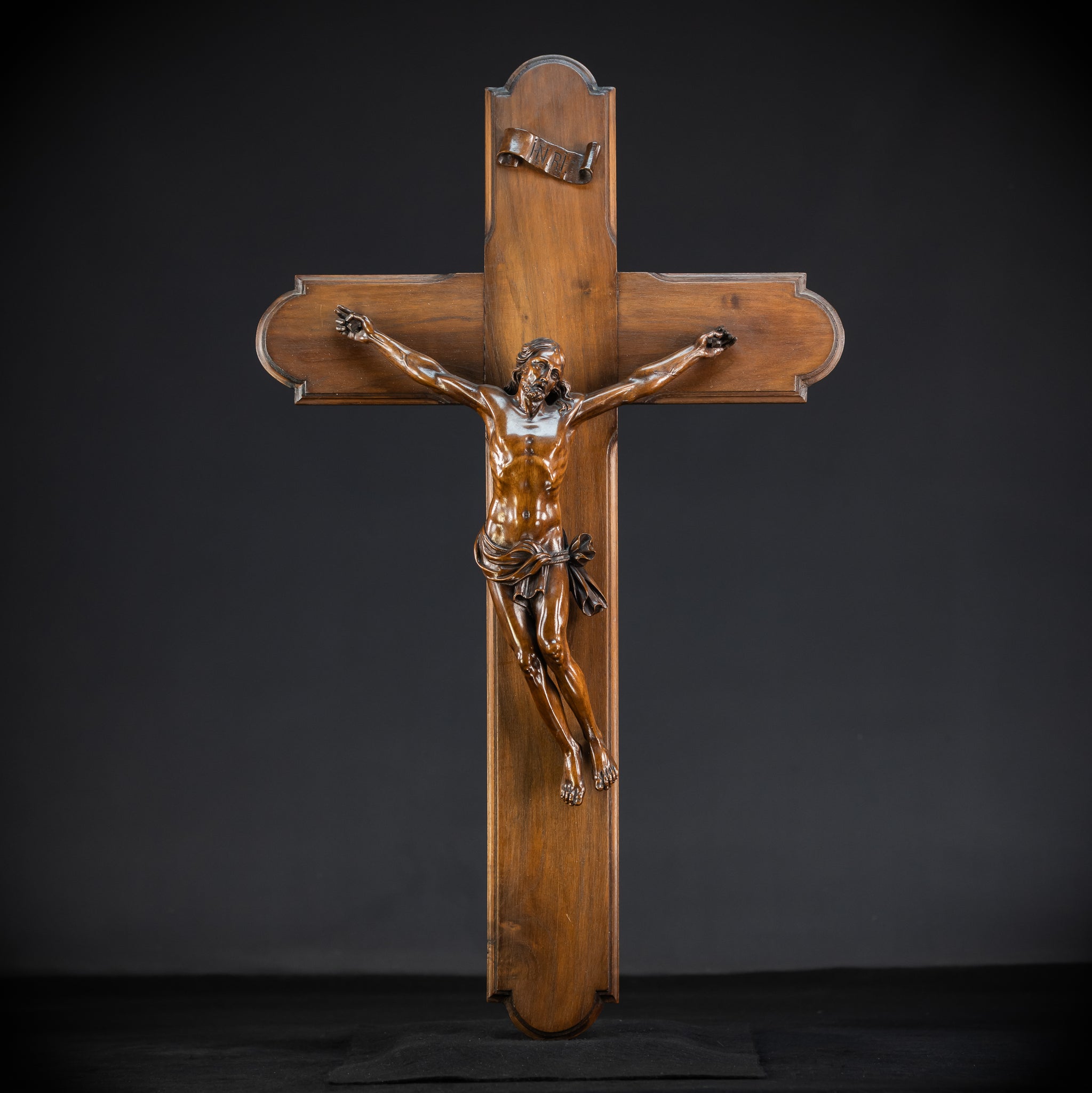 French Wooden Wall Crucifix | 1800s Antique