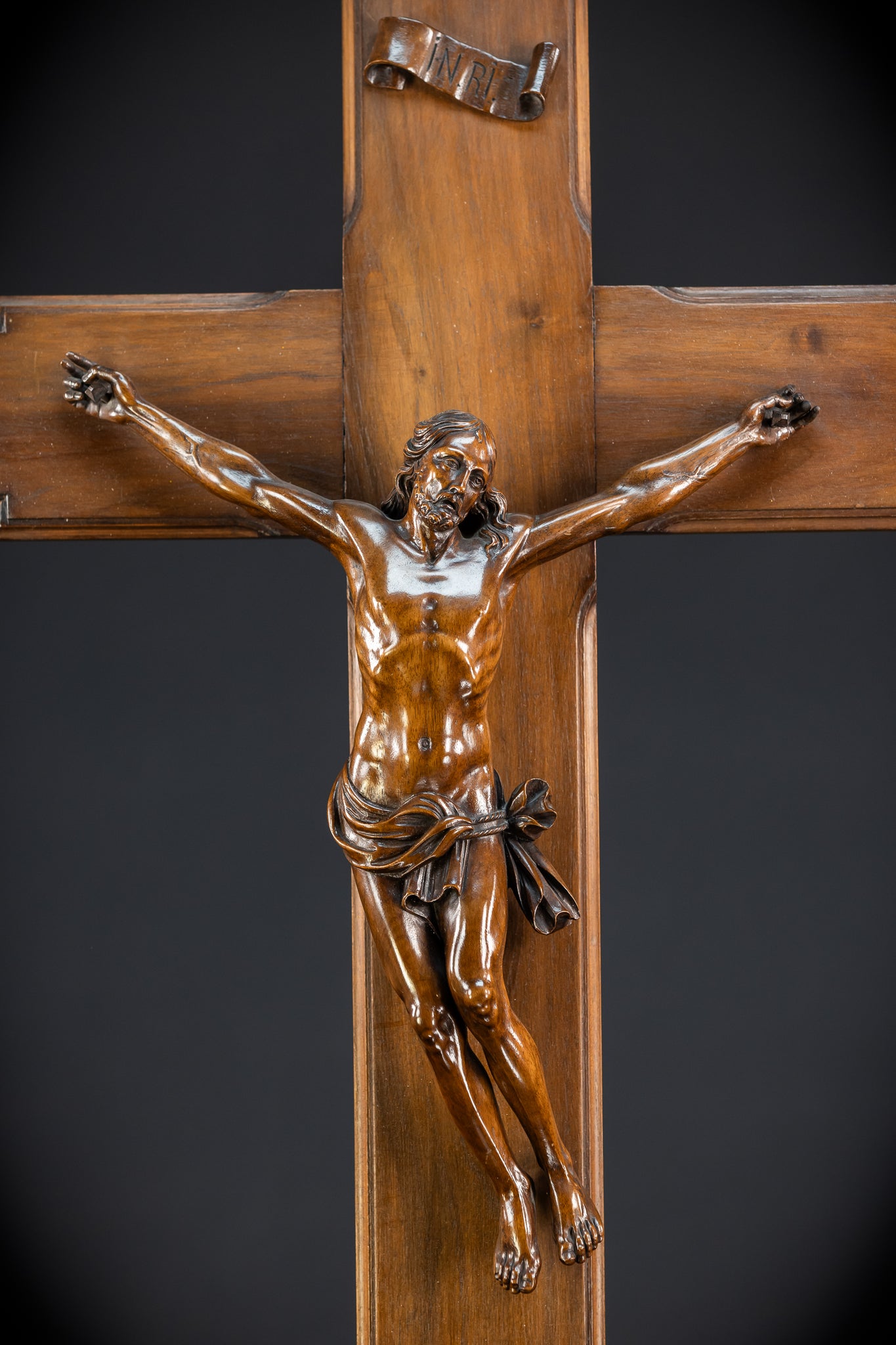 French Wooden Wall Crucifix | 1800s Antique