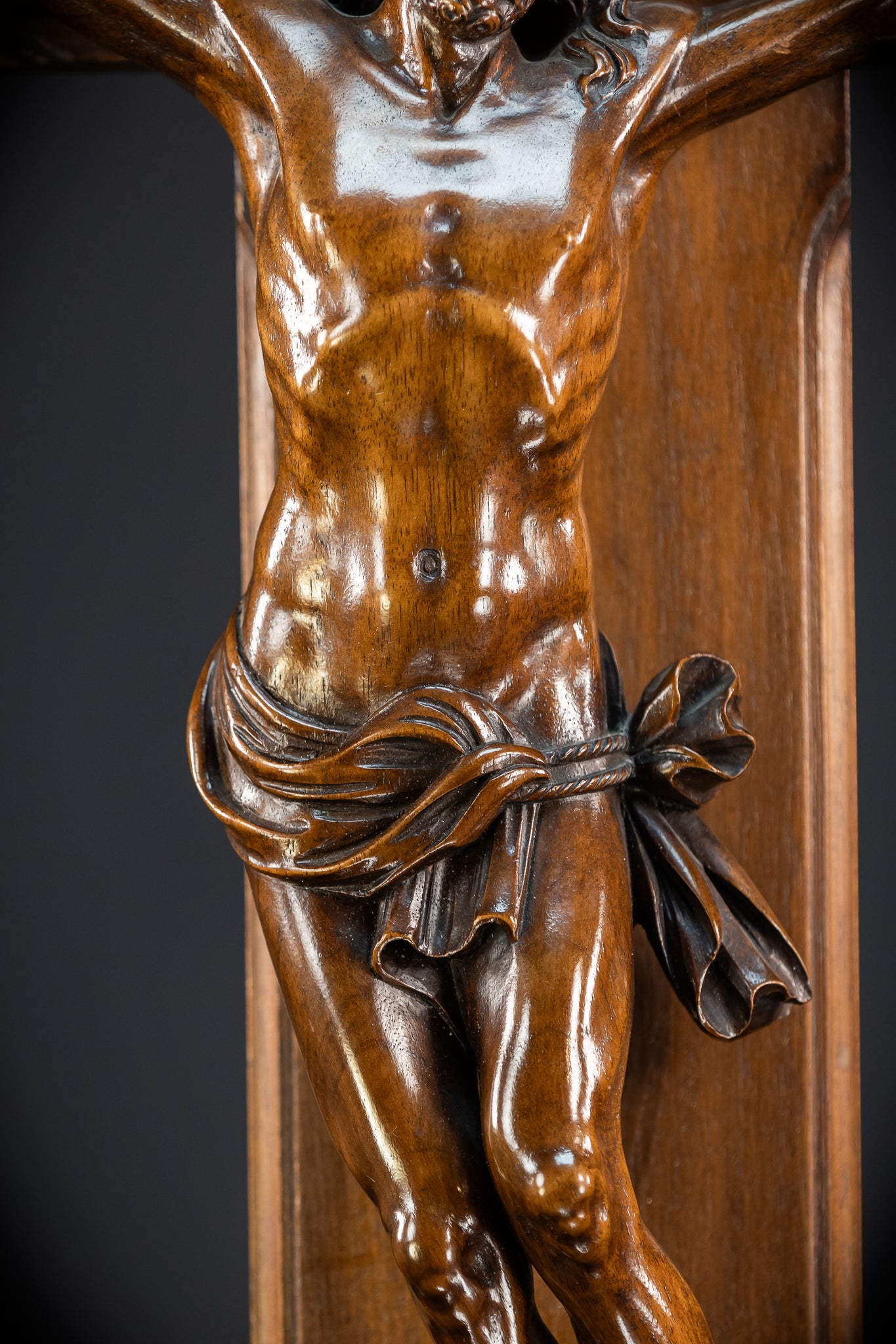 French Wooden Wall Crucifix | 1800s Antique