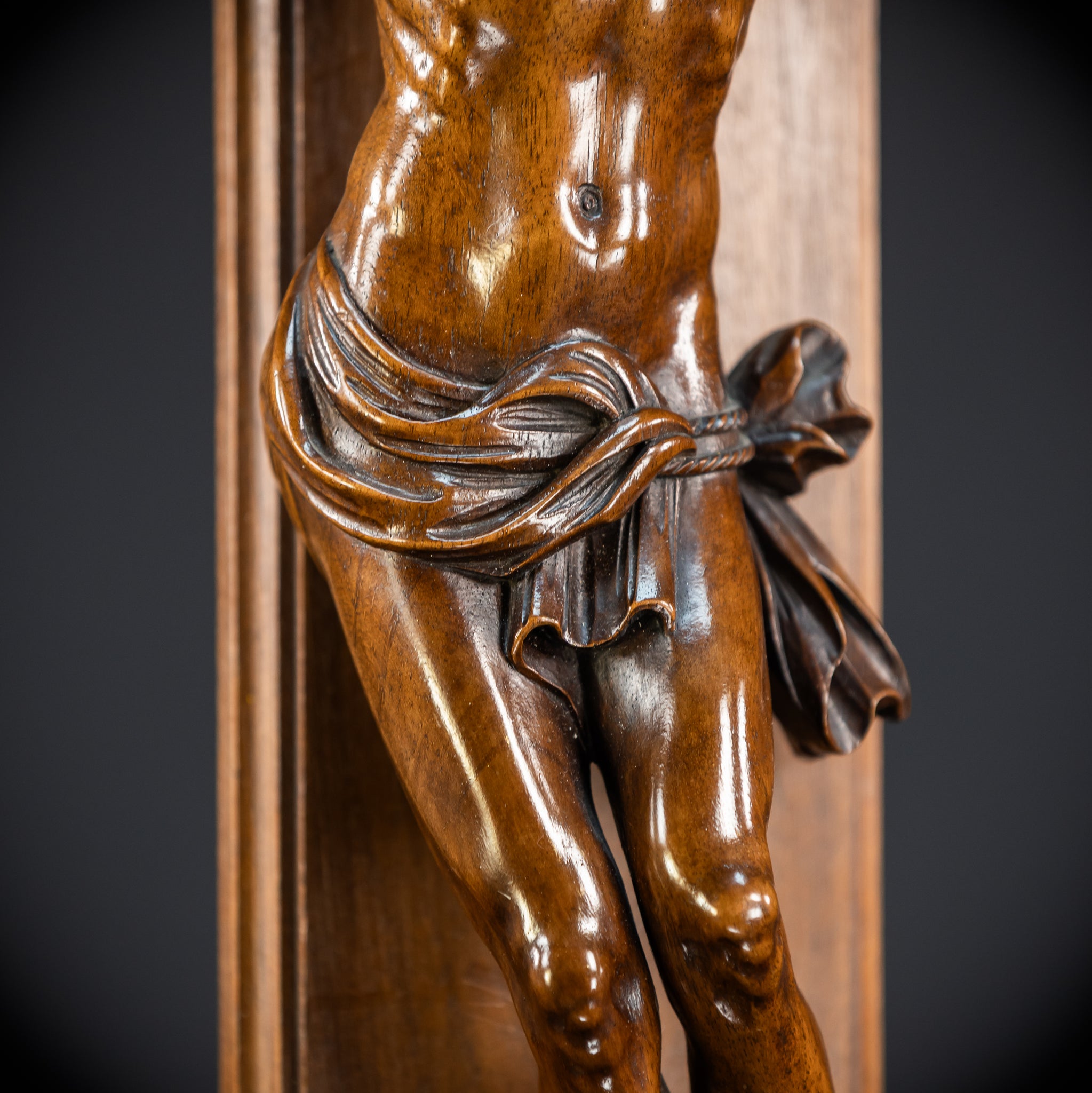 French Wooden Wall Crucifix | 1800s Antique