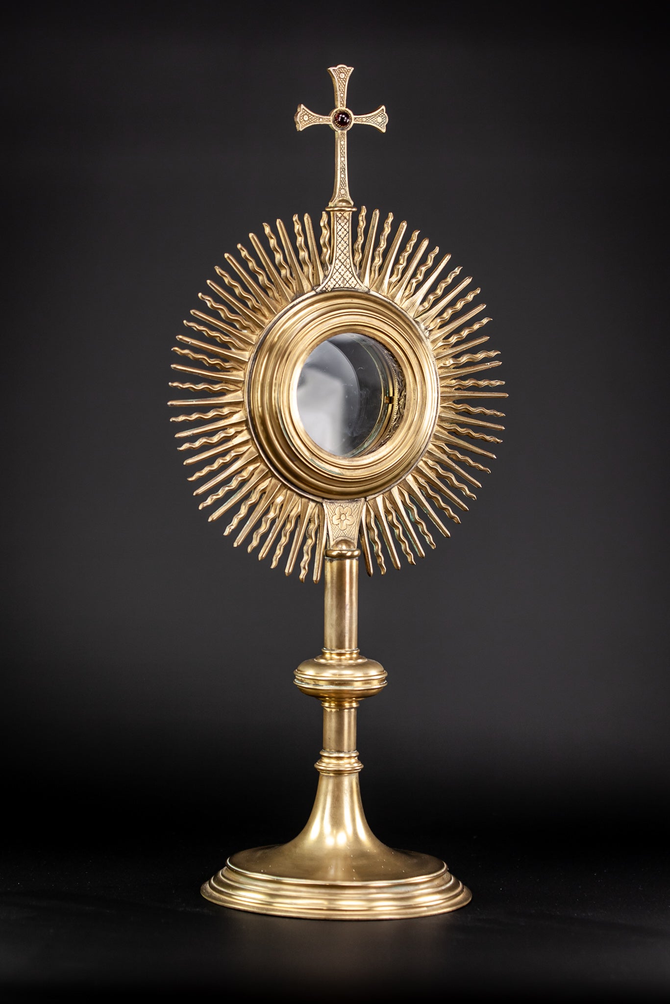 Monstrance Solar Ostensory Gilt Bronze Brass 20"