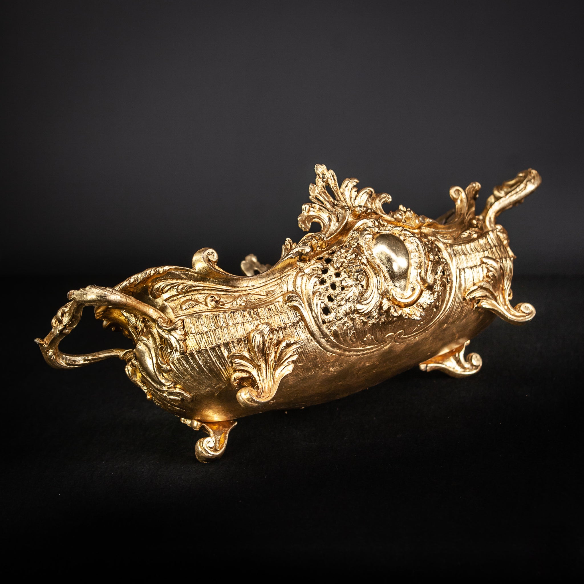 Jardiniere Gilded Bronze Brass Baroque Planter 20.5”