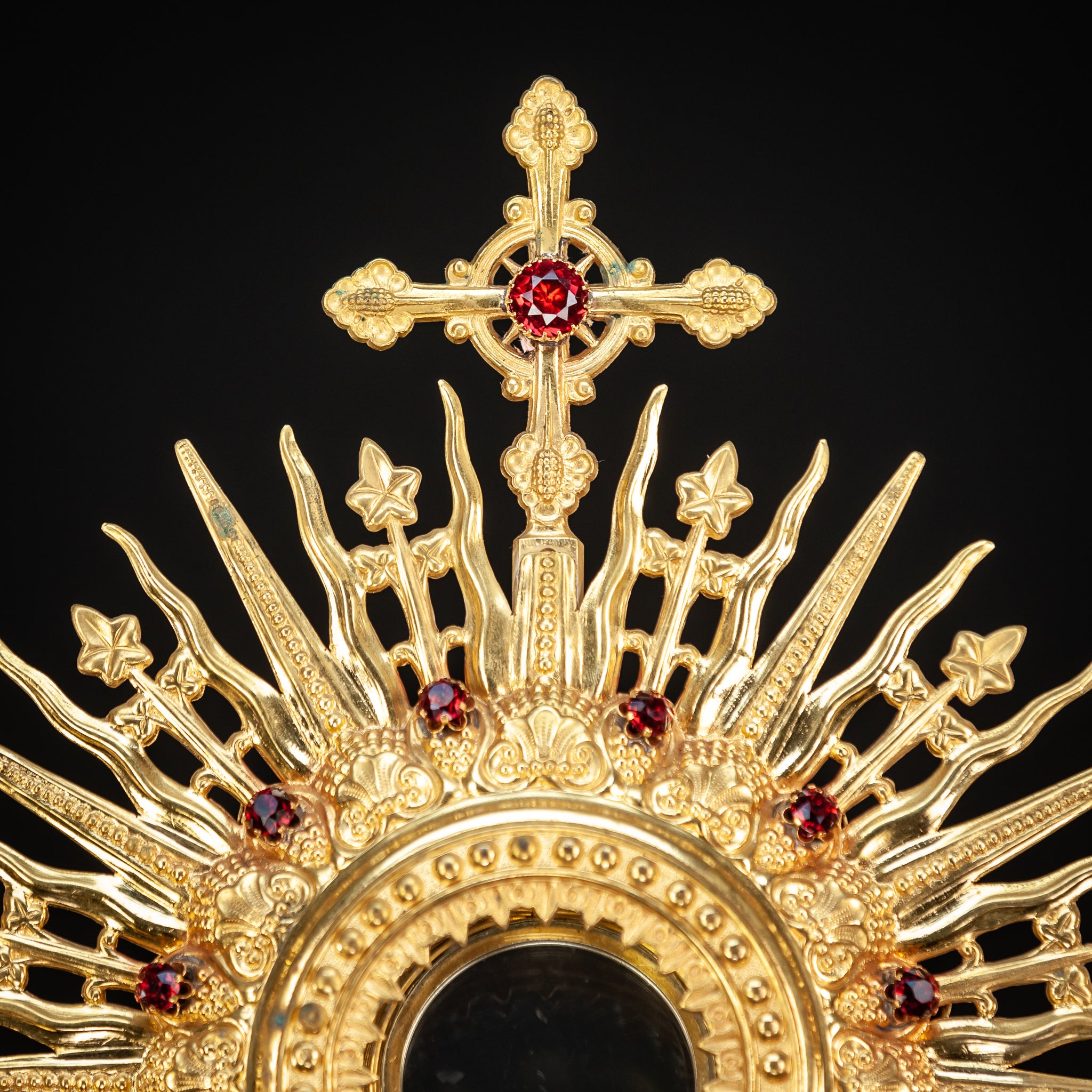 Monstrance Solar Ostensory 1800s Gilded Bronze 23”