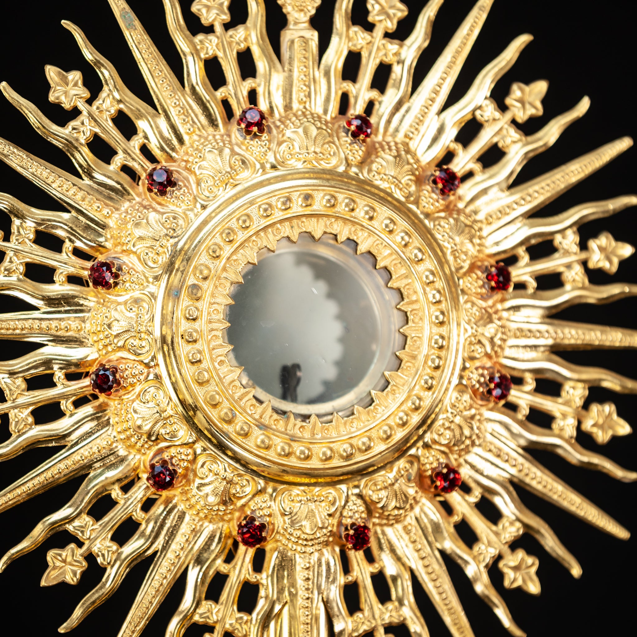 Monstrance Solar Ostensory 1800s Gilded Bronze 23”