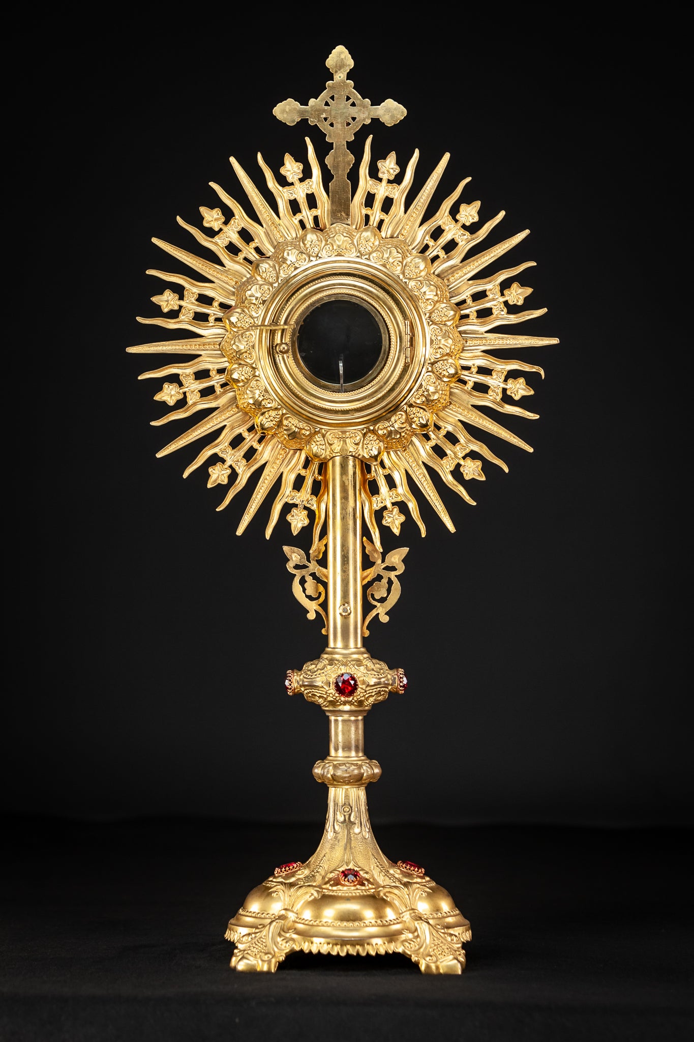 Monstrance Solar Ostensory 1800s Gilded Bronze 23”