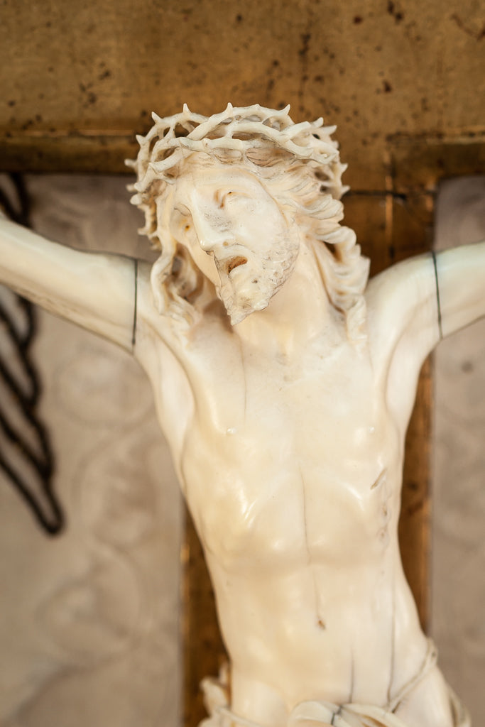 Crucifix Icon Wall Dieppe Ivory Corpus Christi 20.3"