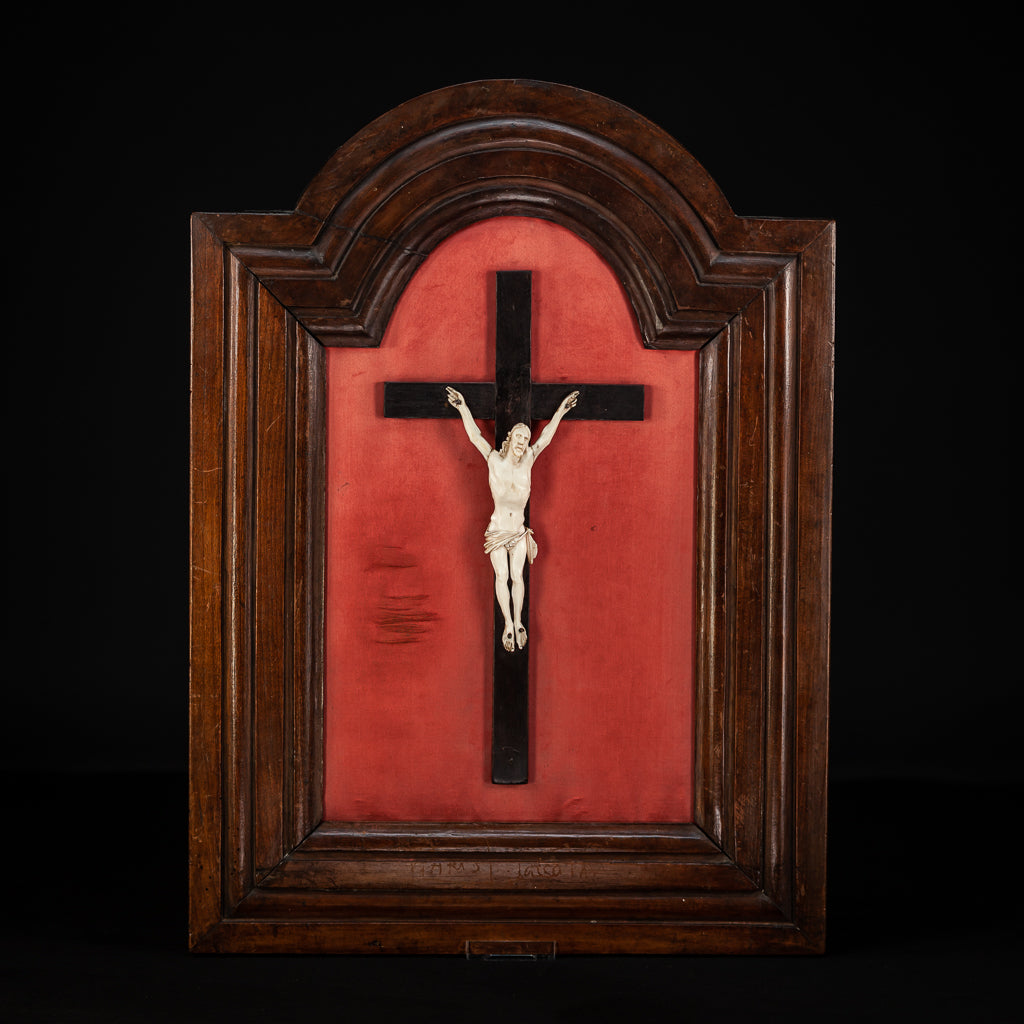 Crucifix Icon Dieppe Ivory Corpus Christi 21.3"