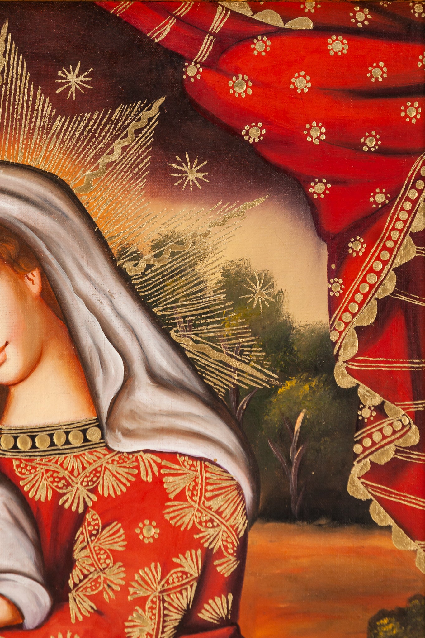 Virgin Mary Infant Jesus Cuzco Painting Canvas 2