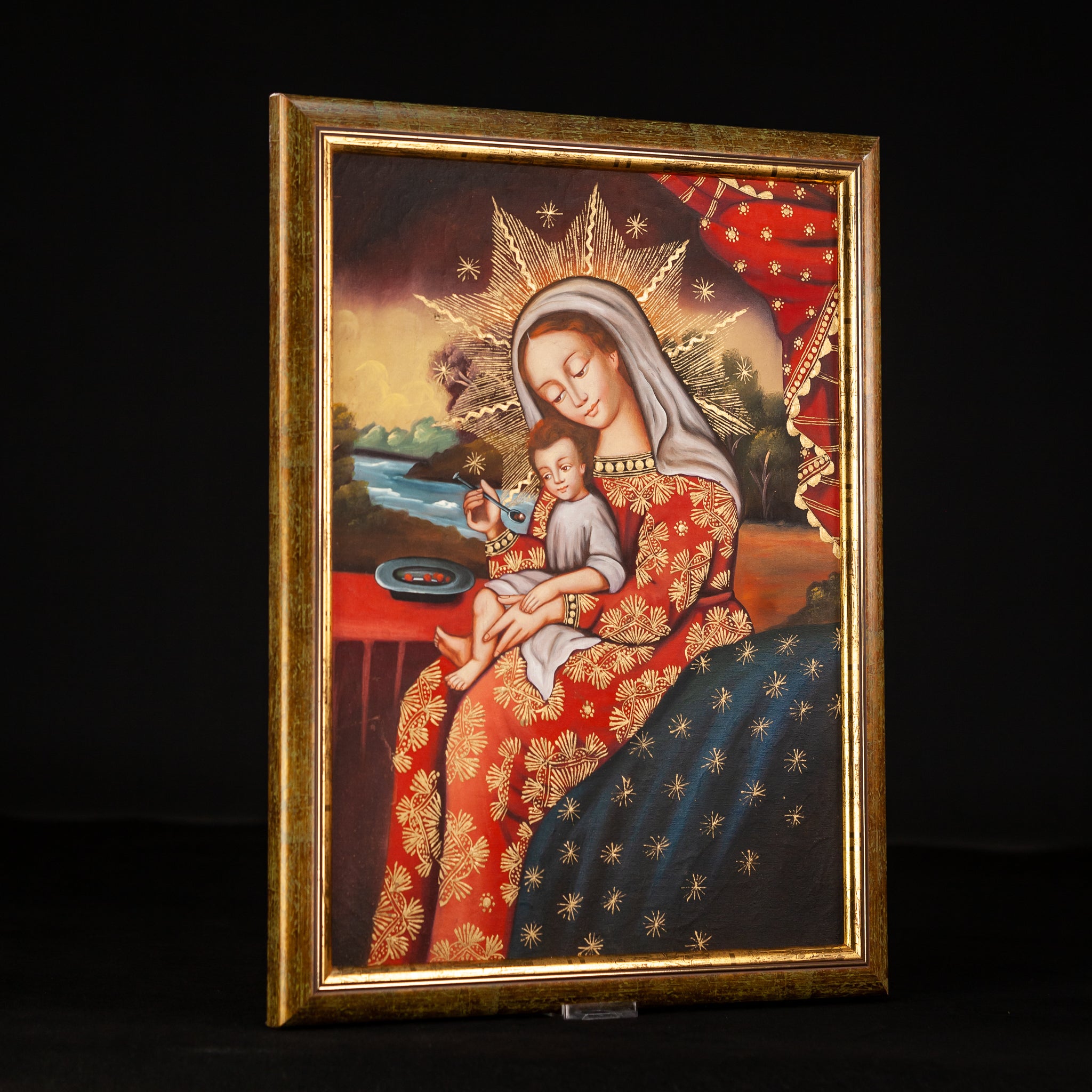 Virgin Mary Infant Jesus Cuzco Painting Canvas 2