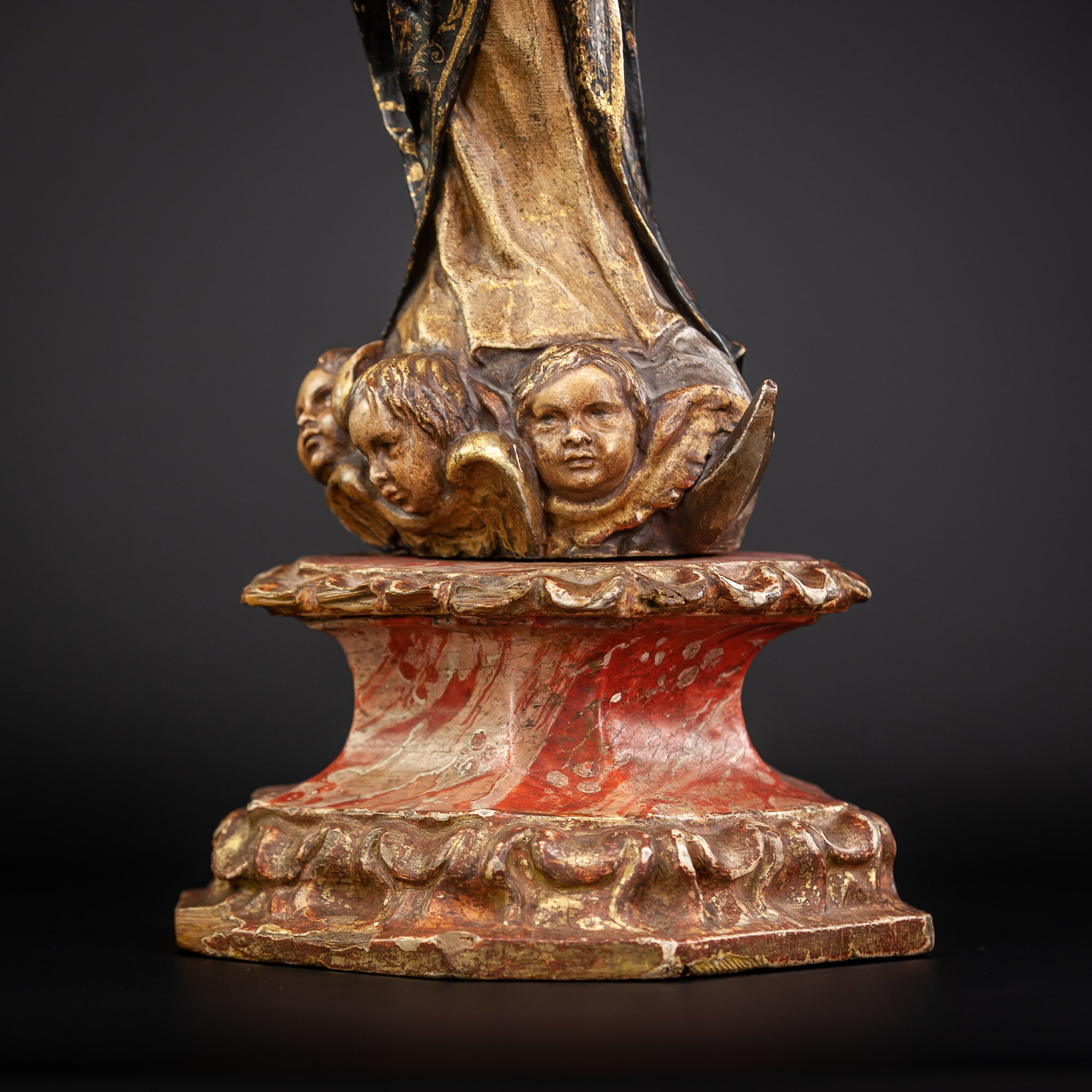 Virgin Mary Immaculate Conception 17th Century Wood 21"