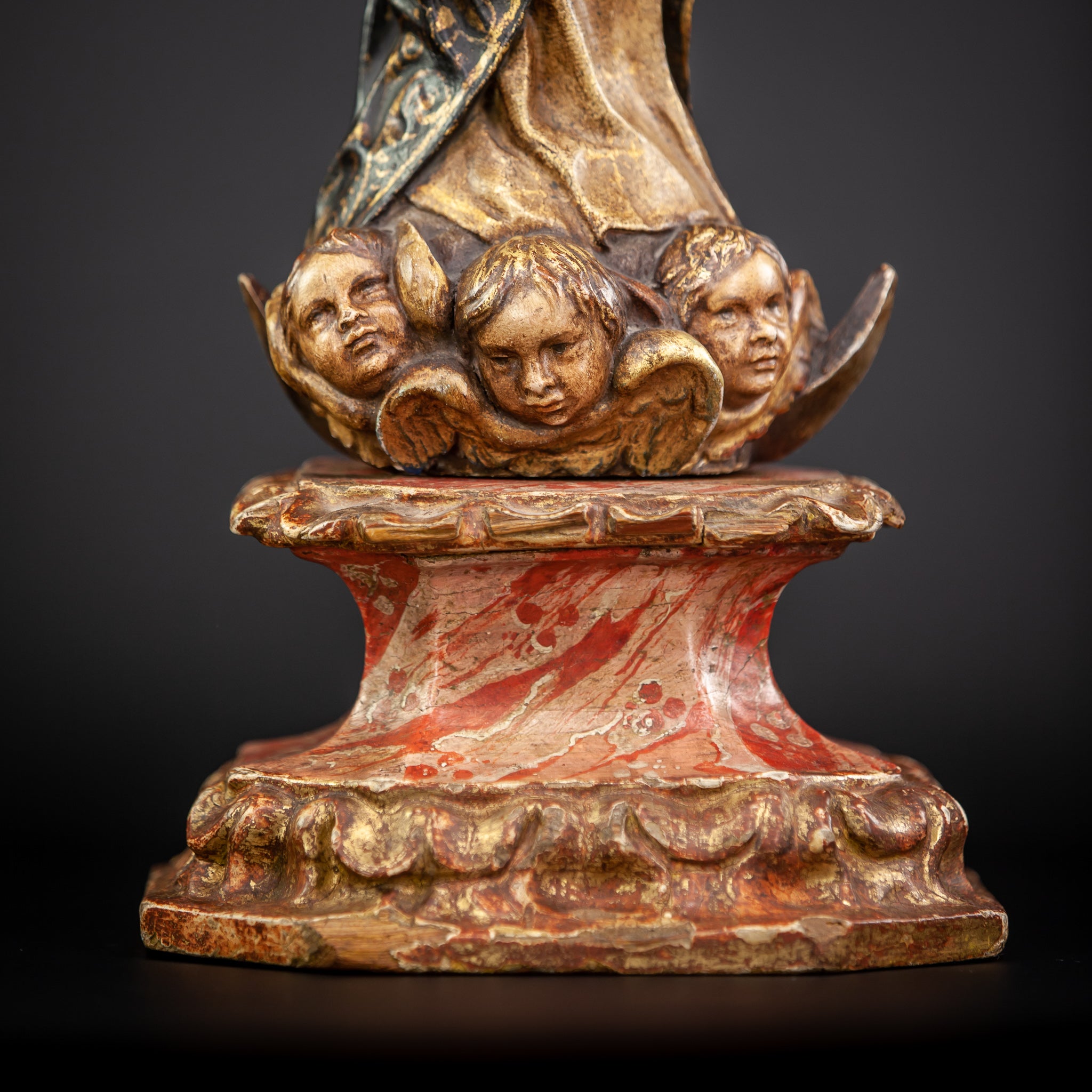 Virgin Mary Immaculate Conception 17th Century Wood 21"