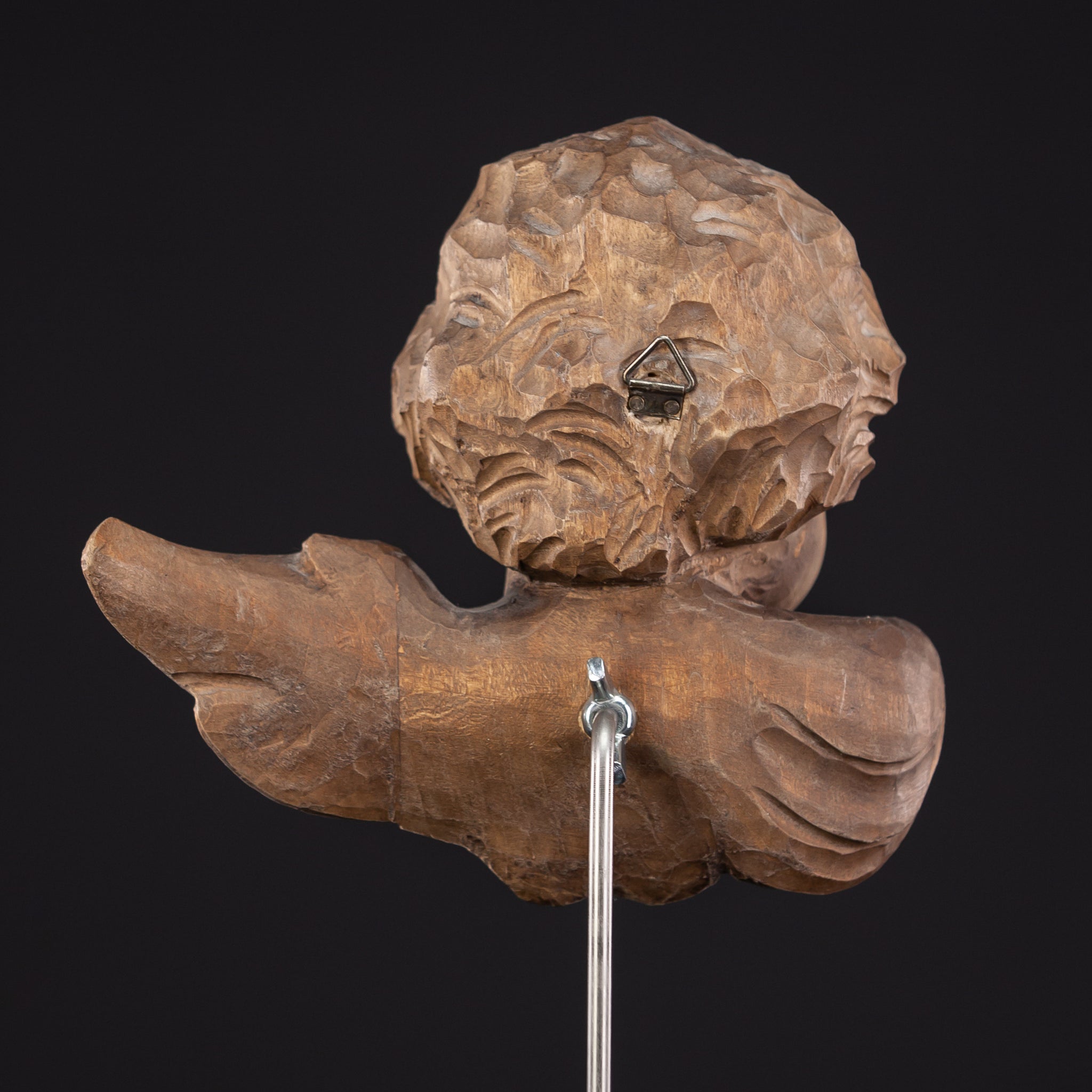 Angel Sculpture | Wooden Vintage Cherub Figure