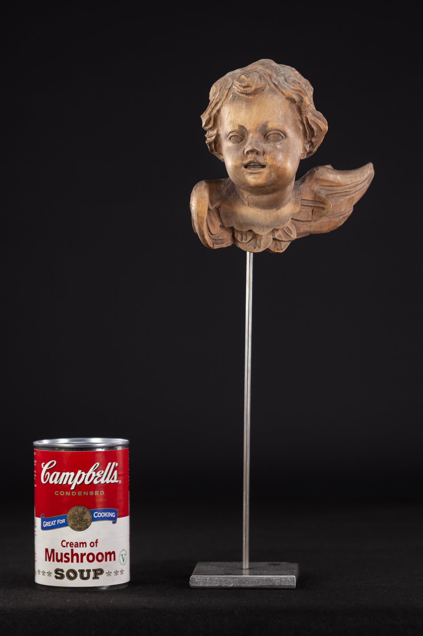 Angel Sculpture | Wooden Vintage Cherub Figure