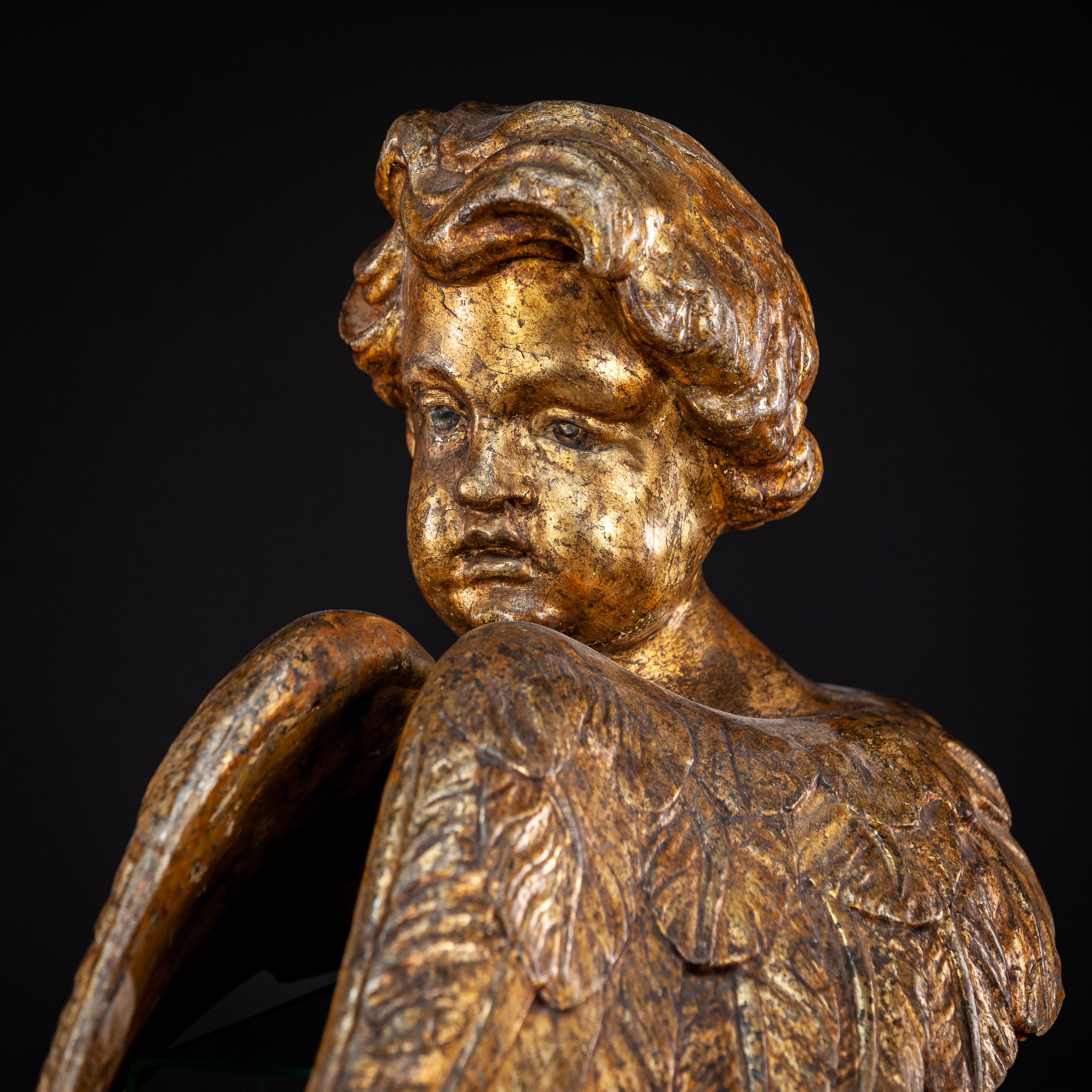 Angel Sculpture Pair | 18th Century 22.4"