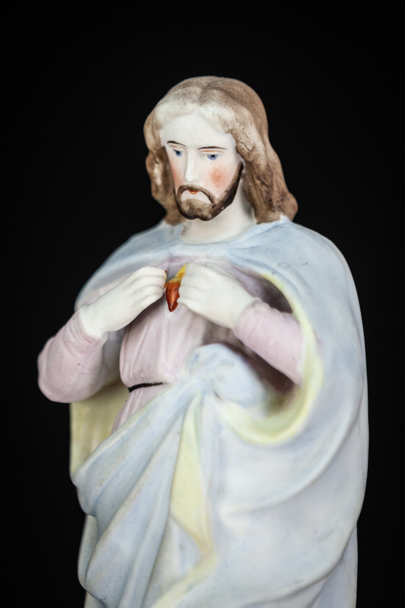 Sacred Heart of Jesus Statue | Bisque Porcelain | 9"
