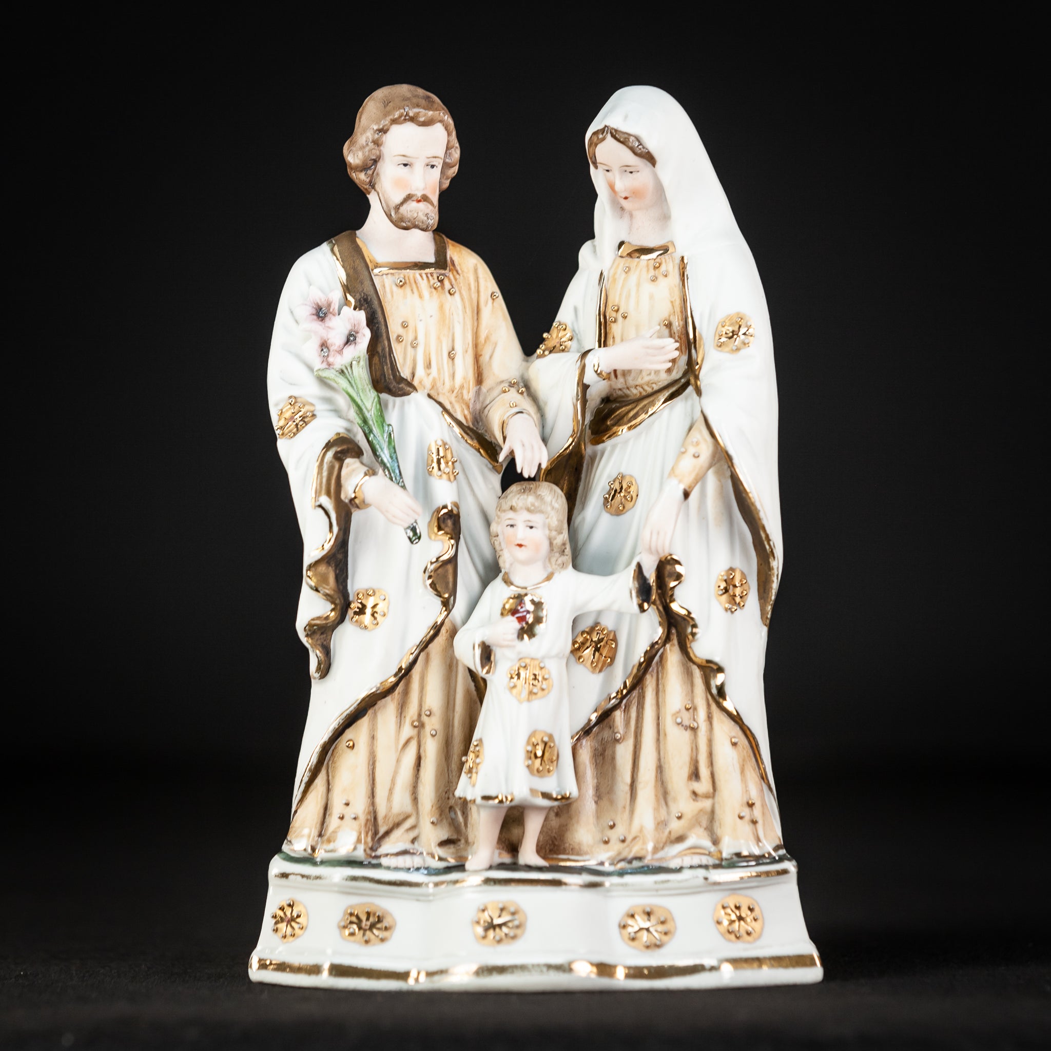 Holy Family Statue Bisque Porcelain 8.3"