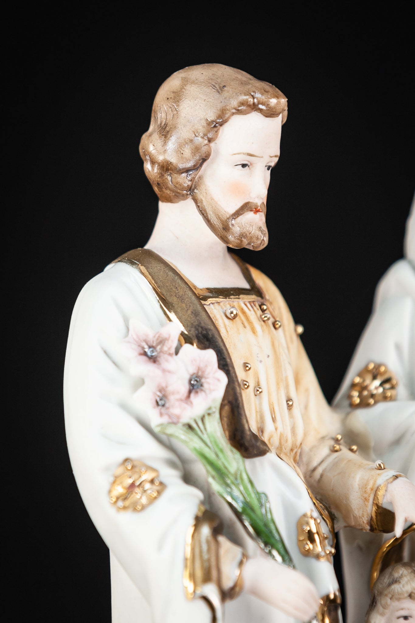 Holy Family Statue Bisque Porcelain 8.3"