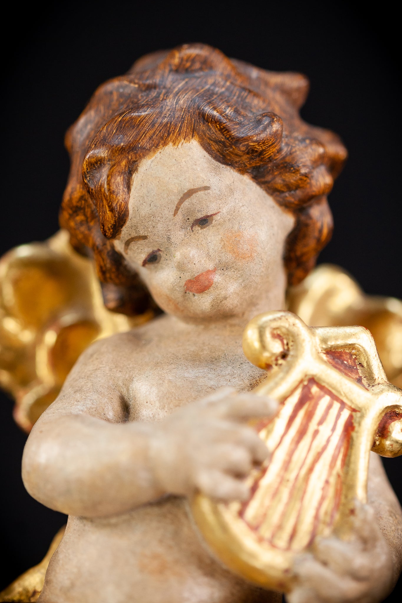Angel Wood Carving Sculpture | Vintage 6" / 15 cm