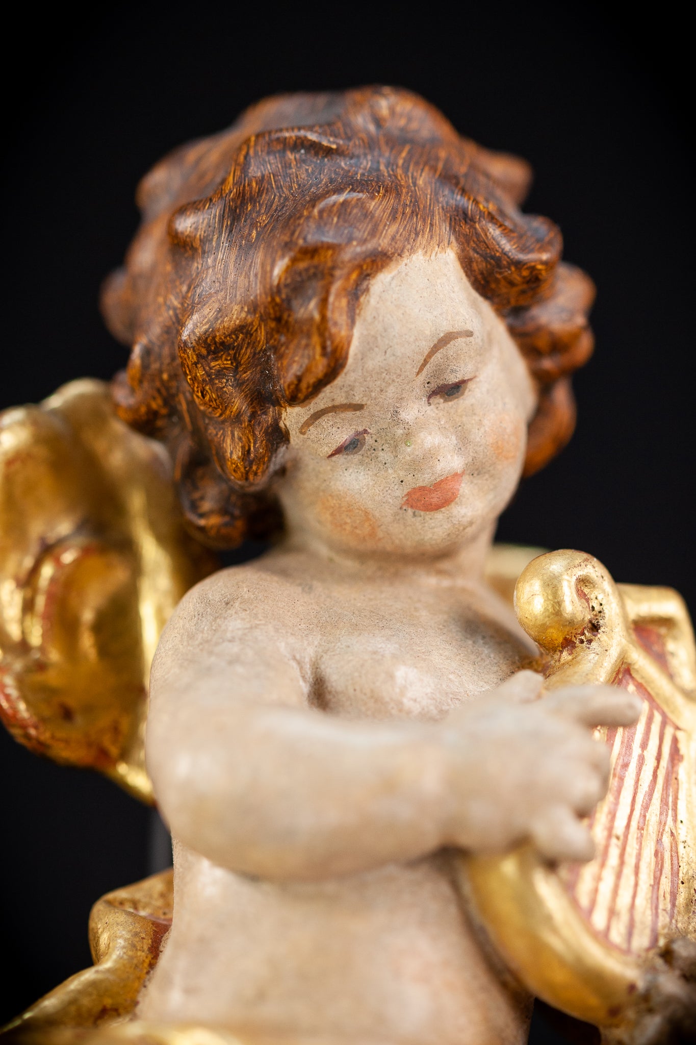 Angel Wood Carving Sculpture | Vintage 6" / 15 cm