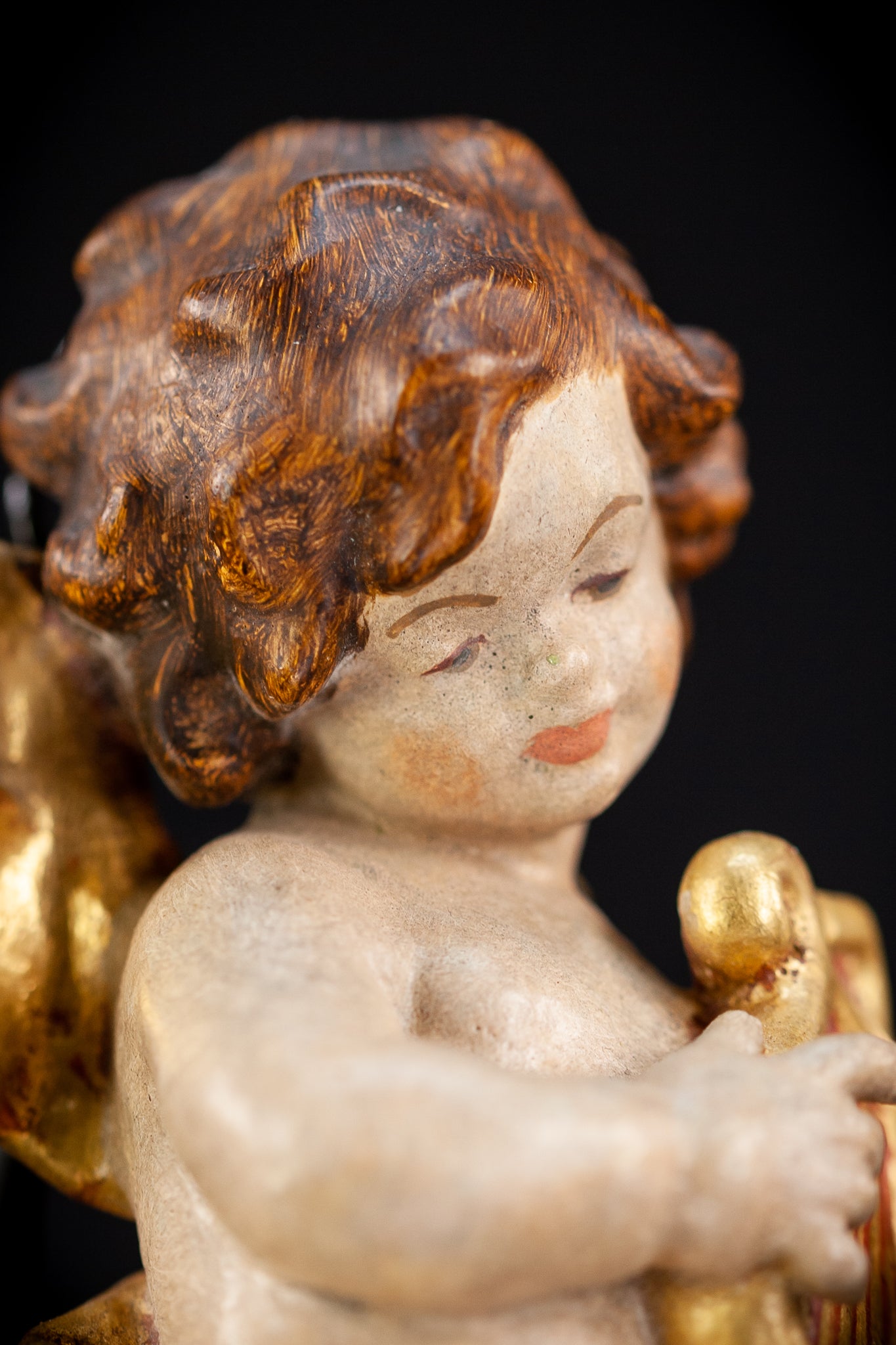 Angel Wood Carving Sculpture | Vintage 6" / 15 cm